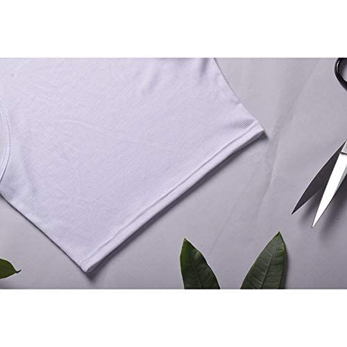Women's Workout Crop Tank Tops - White Basic Cutoff Fitness Tops for Girls | Gym, Yoga, Running & Summer Outfits