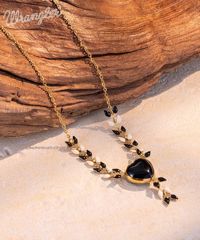 Wrangler Demeter’s Heart Onyx Necklace for Women - Elegant Greek Goddess Jewelry Gift for Birthday, Anniversary & Special Occasions