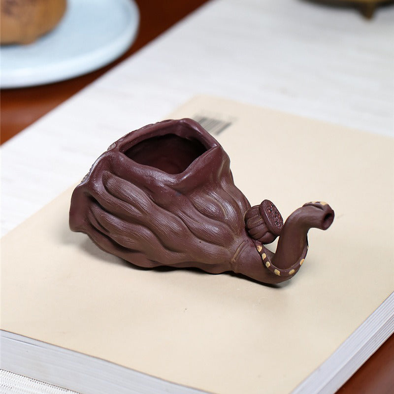 Premium Yixing Purple Clay Teacup - Handcrafted Lotus Seedpod Design for Gongfu Tea Ceremony | Perfect for Chinese Tea Lovers & Zen Meditation