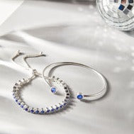 Stylish Flex Cuff Bracelet with Genuine Sapphire Gemstone - Perfect for Women's Fashion, Gift Giving & Special Occasions