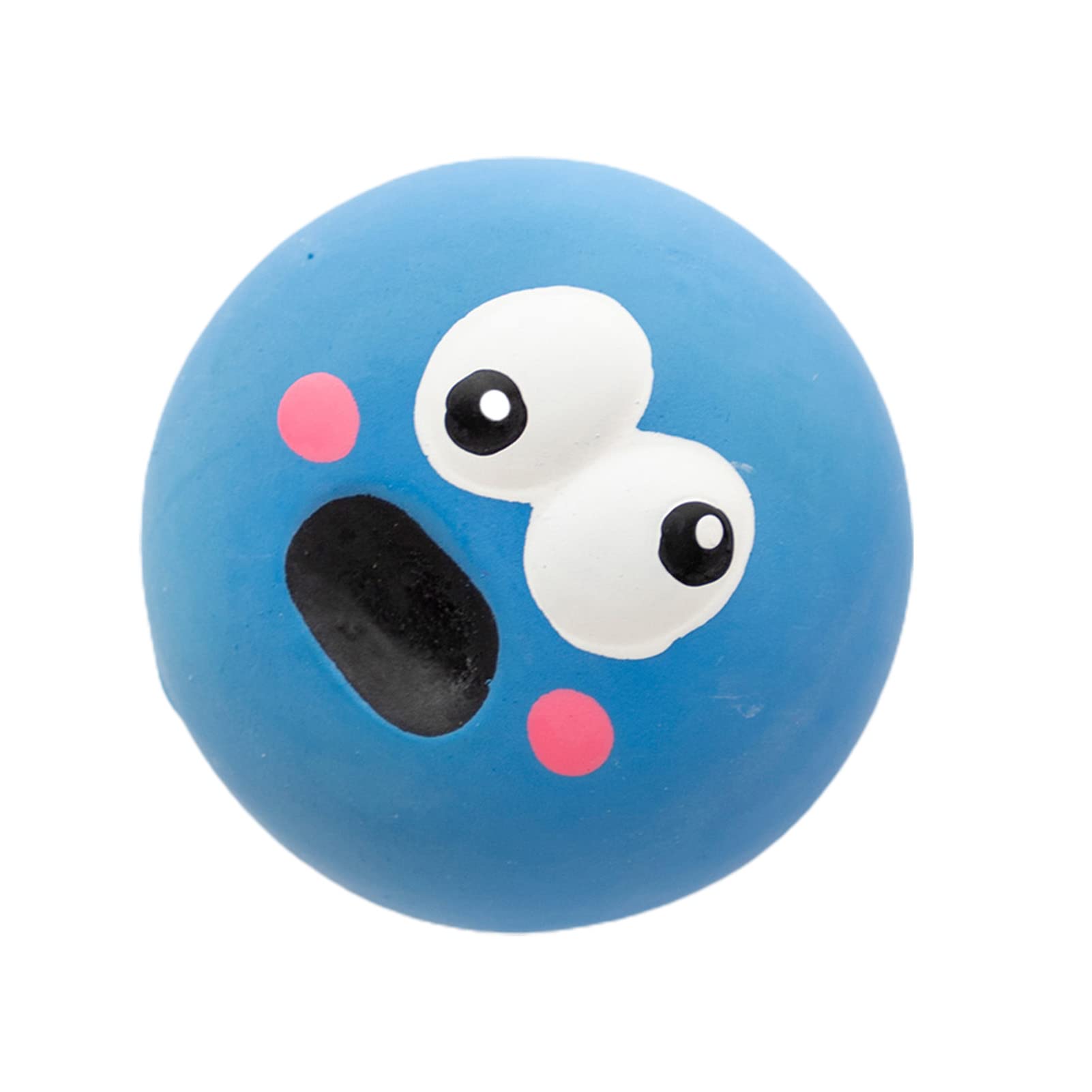 Durable Dog Chew Toy - Cartoon Big Eye Squeaky Ball for Stress Relief & Teeth Cleaning | Interactive Pet Toy for Puppies & Adult Dogs | Perfect for Playtime, Training & Anxiety Relief (Blue)