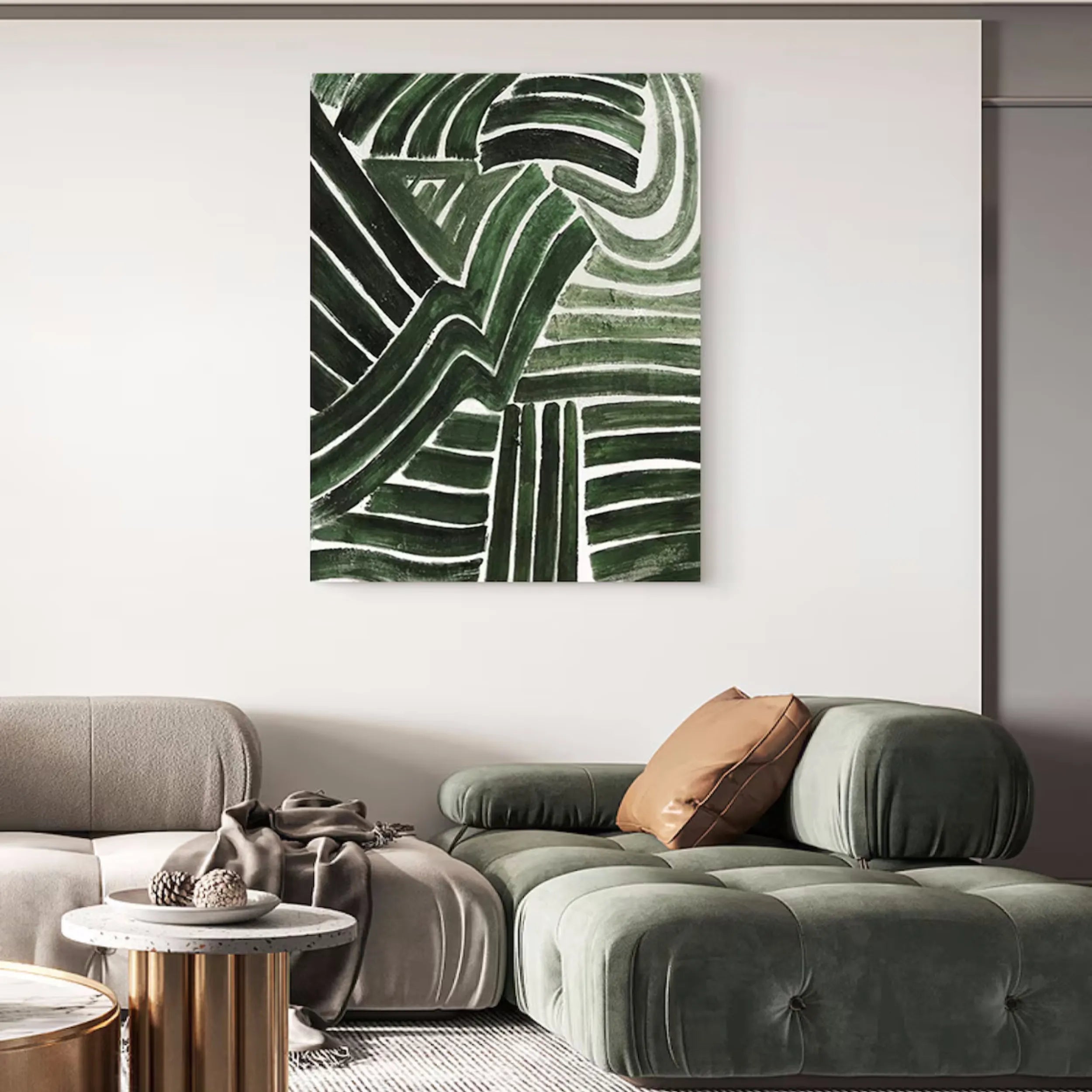 Blue & Green Abstract Wall Art Print #BG035 - Modern Home Decor for Living Room, Bedroom & Office