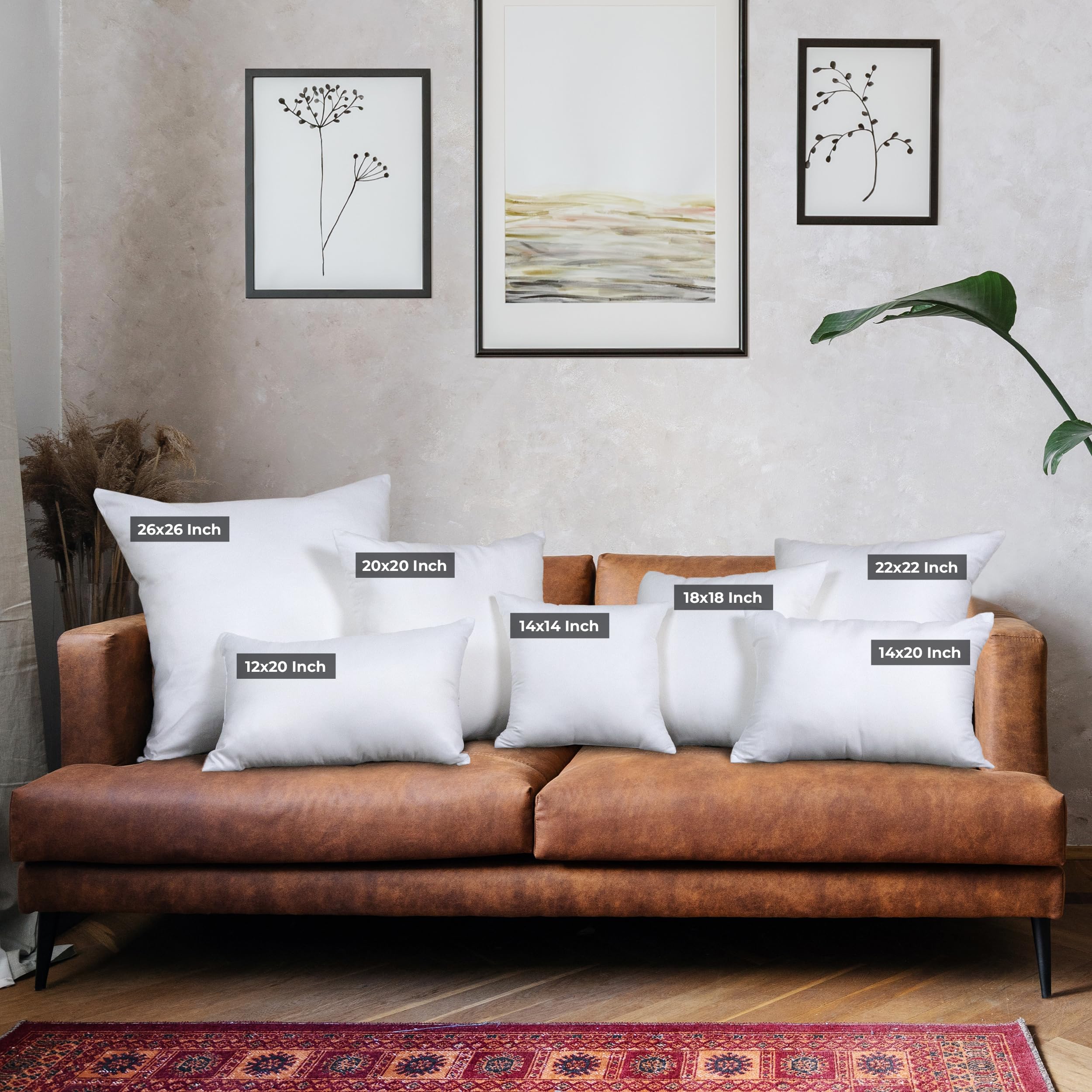 Utopia Bedding 14x14 Inch Decorative Throw Pillows Set of 4 - Soft White Couch Pillows for Sofa, Bed & Home Decor | Perfect for Living Room, Bedroom & Cozy Home Accents
