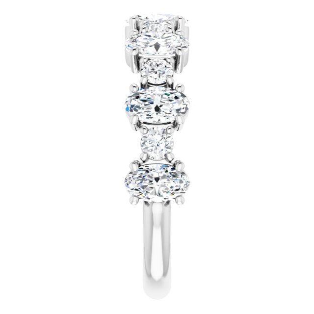 1.83 Carat Oval & Round Cut Diamond Wedding Band Ring for Women - Elegant Bridal Jewelry for Engagement, Anniversary & Special Occasions