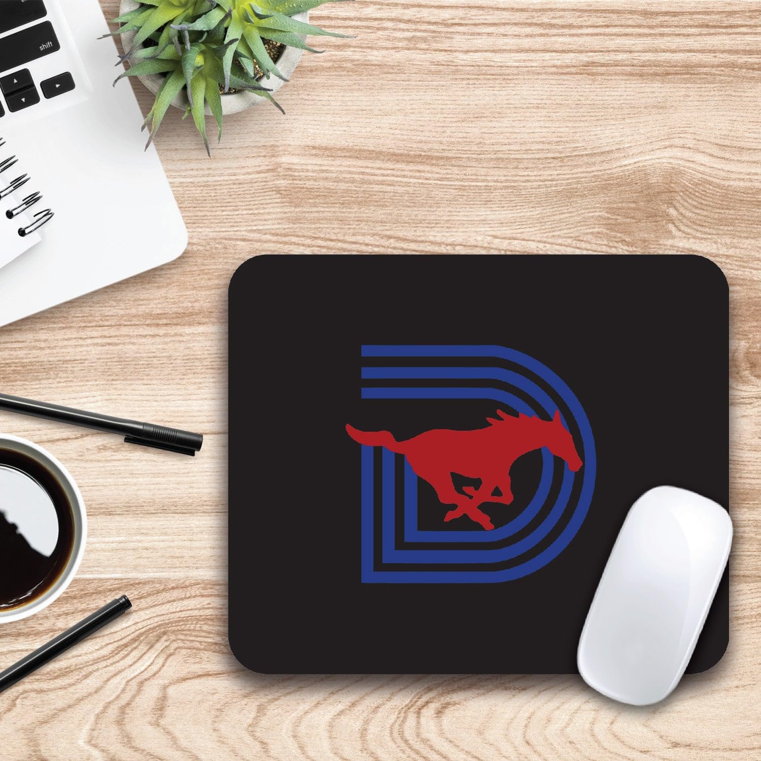 SMU Mustangs Mouse Pad - Non-Slip Fabric Gaming & Office Desk Mat with University Mascot Design - Perfect for Work, Gaming & School Laptop Use