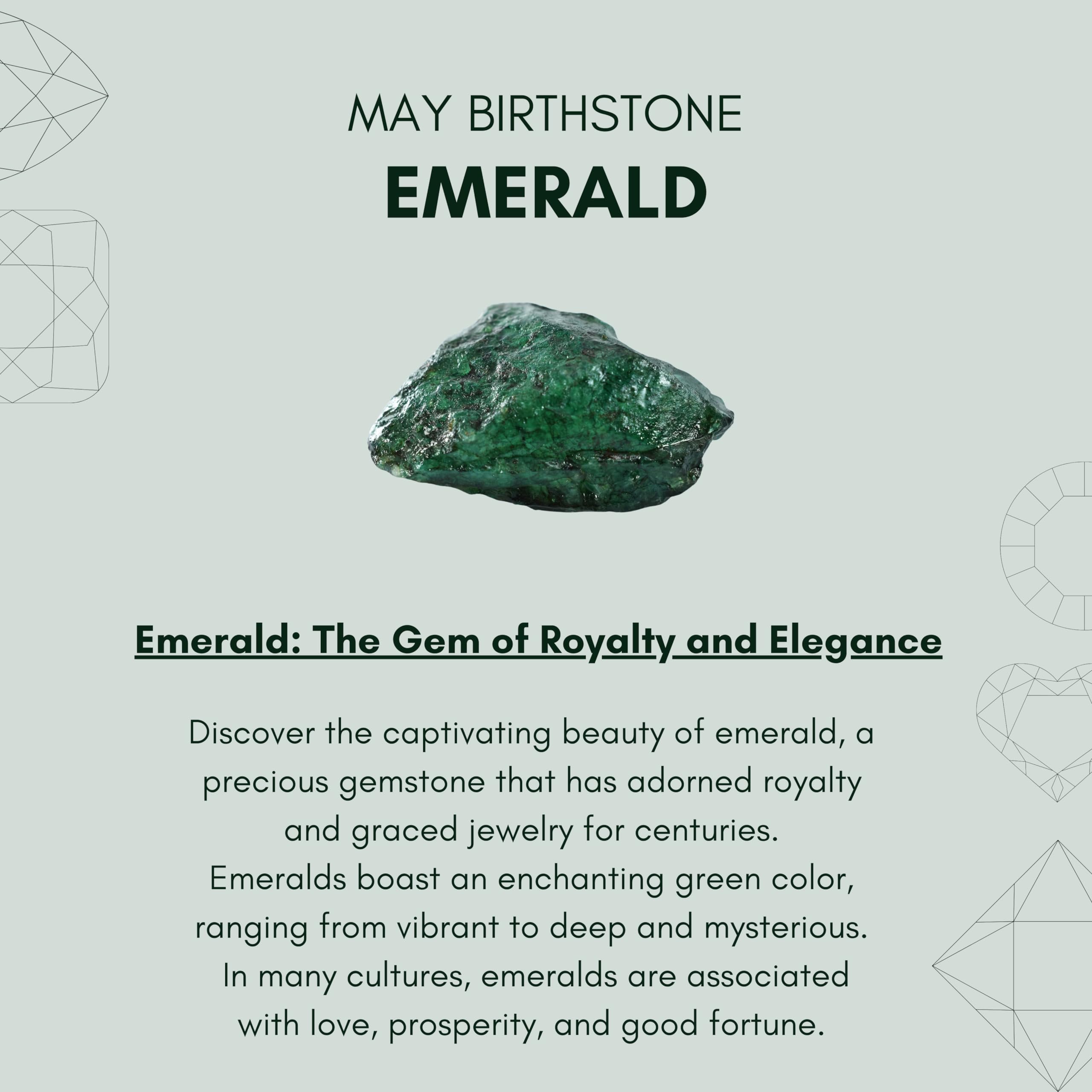 Genuine Emerald Earrings for Women - 925 Sterling Silver & 18K Gold Plated May Birthstone Jewelry | Trendy Heart Dangle Earrings with Long Chain | Perfect Gift for Mother's Day, Teens & Girls | Elegant for Weddings, Parties & Special Occasions