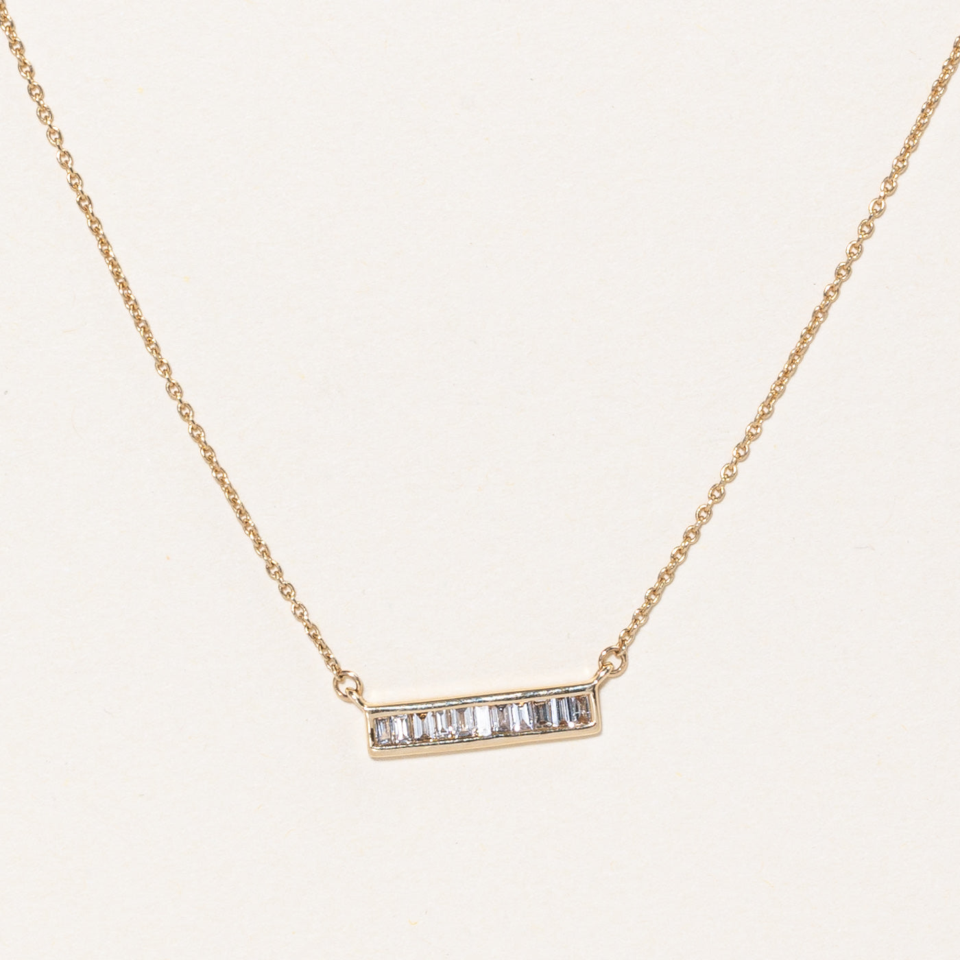 100 Ways' Baguette Cut Diamond Pendant Necklace | 0.25ctw | 18K Gold | Elegant Jewelry Gift for Women | Perfect for Weddings, Anniversaries & Special Occasions