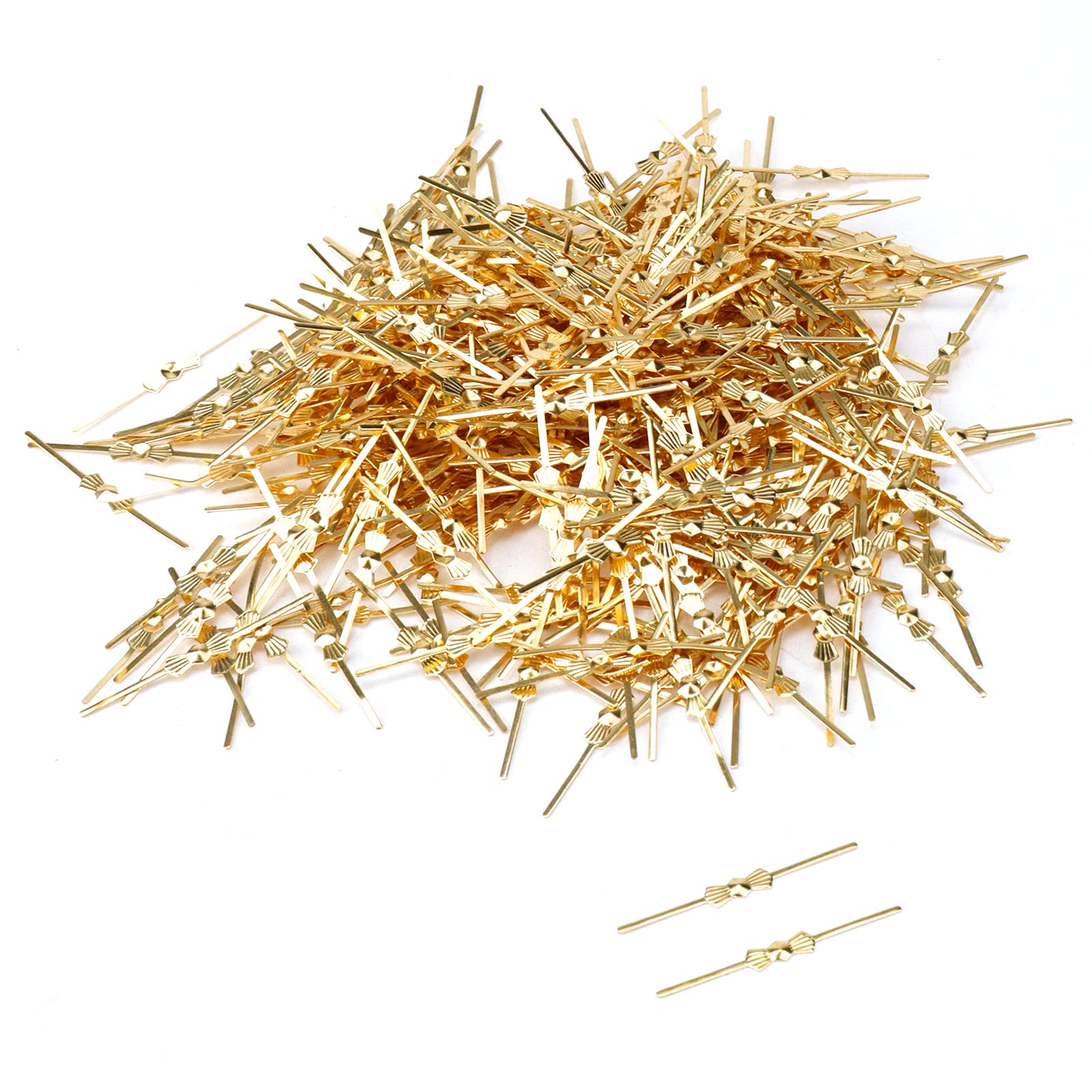 500PCS Gold Chandelier Crystal Clips - 1.57 Inch Metal Chandelier Connectors & Pins for DIY Lighting Fixtures, Home Decor & Wedding Centerpieces