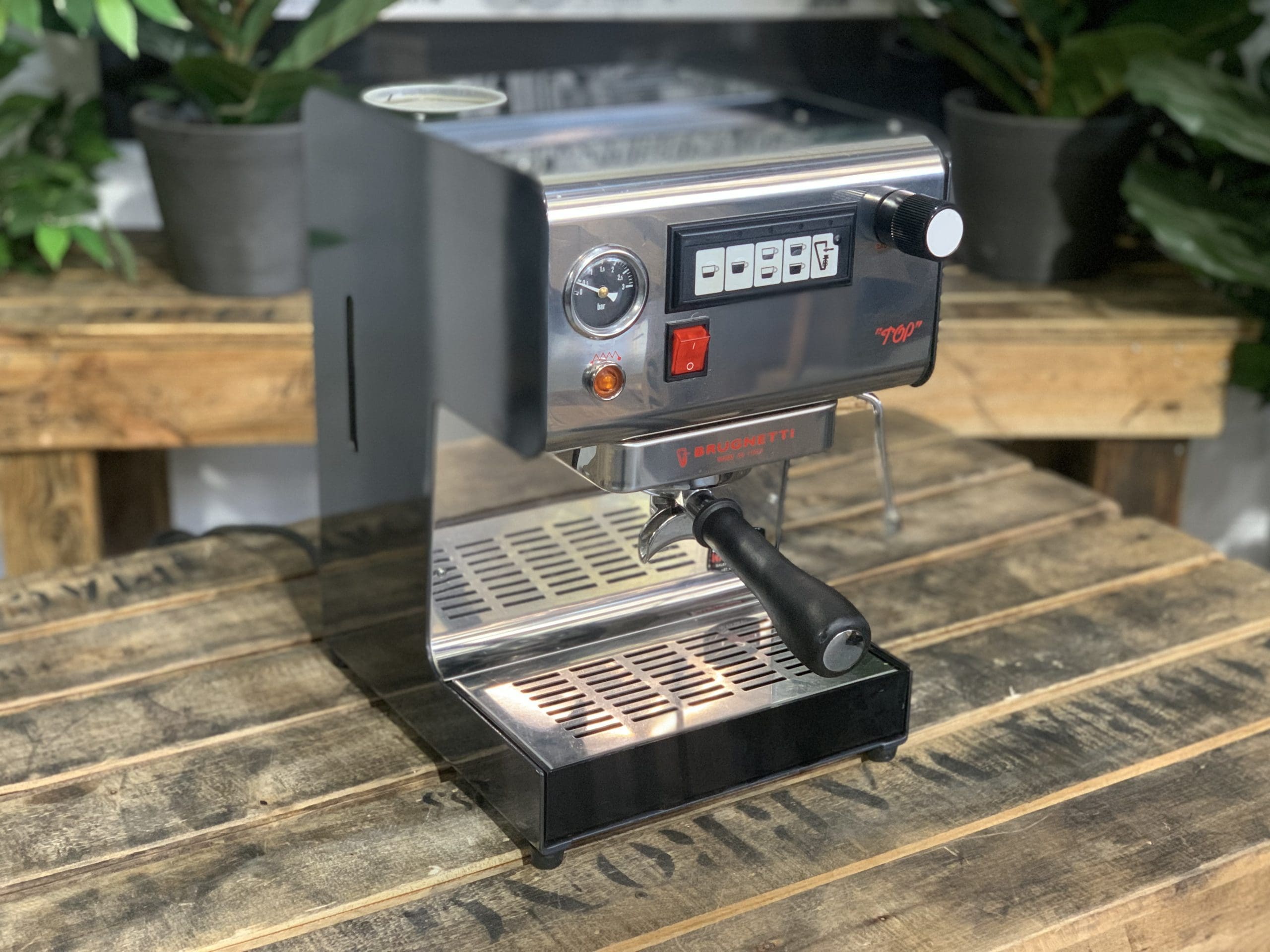 Brugnetti Simona Top 1 Group Stainless Steel Espresso Coffee Machine - Professional Barista Quality for Home & Cafe Use