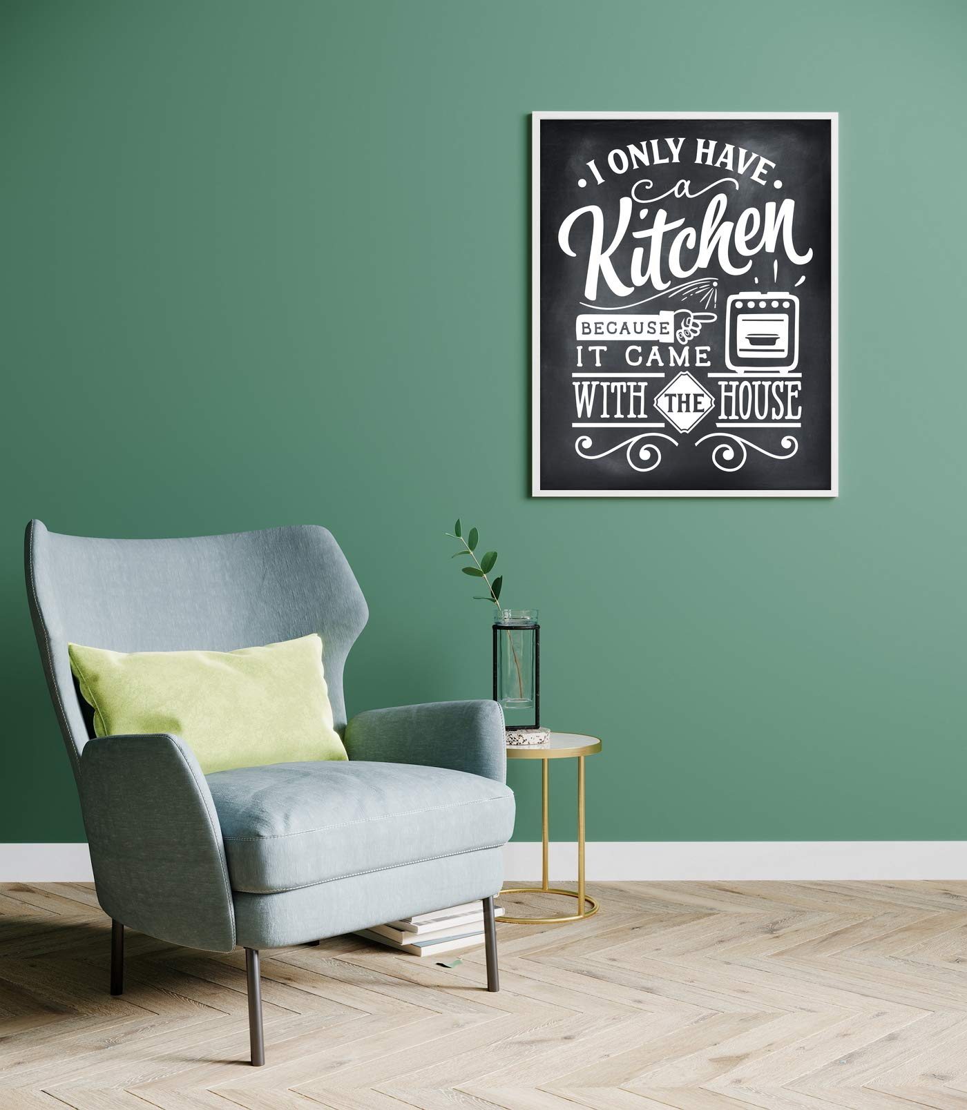 Funny Kitchen Signs - Cute Typography Wall Decor for Home & Housewarming Gifts | 8x10 Unframed Prints | Perfect for Farmhouse, Apartment & Coffee Bar Decor