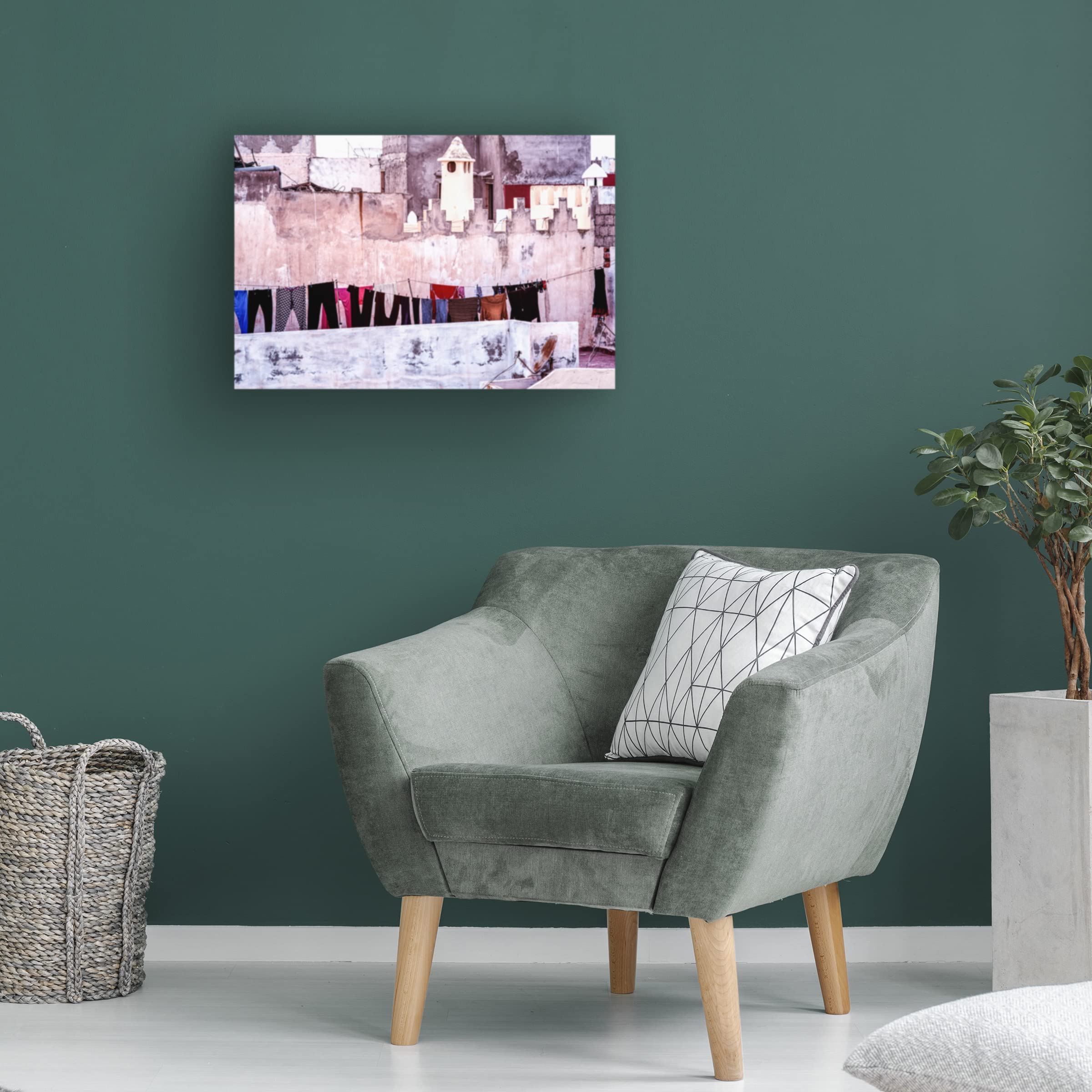 Trademark Fine Art 'Roofs' by Bego Amare - Premium Canvas Wall Art for Living Room, Bedroom & Office Decor - Modern Abstract Painting for Home & Commercial Spaces