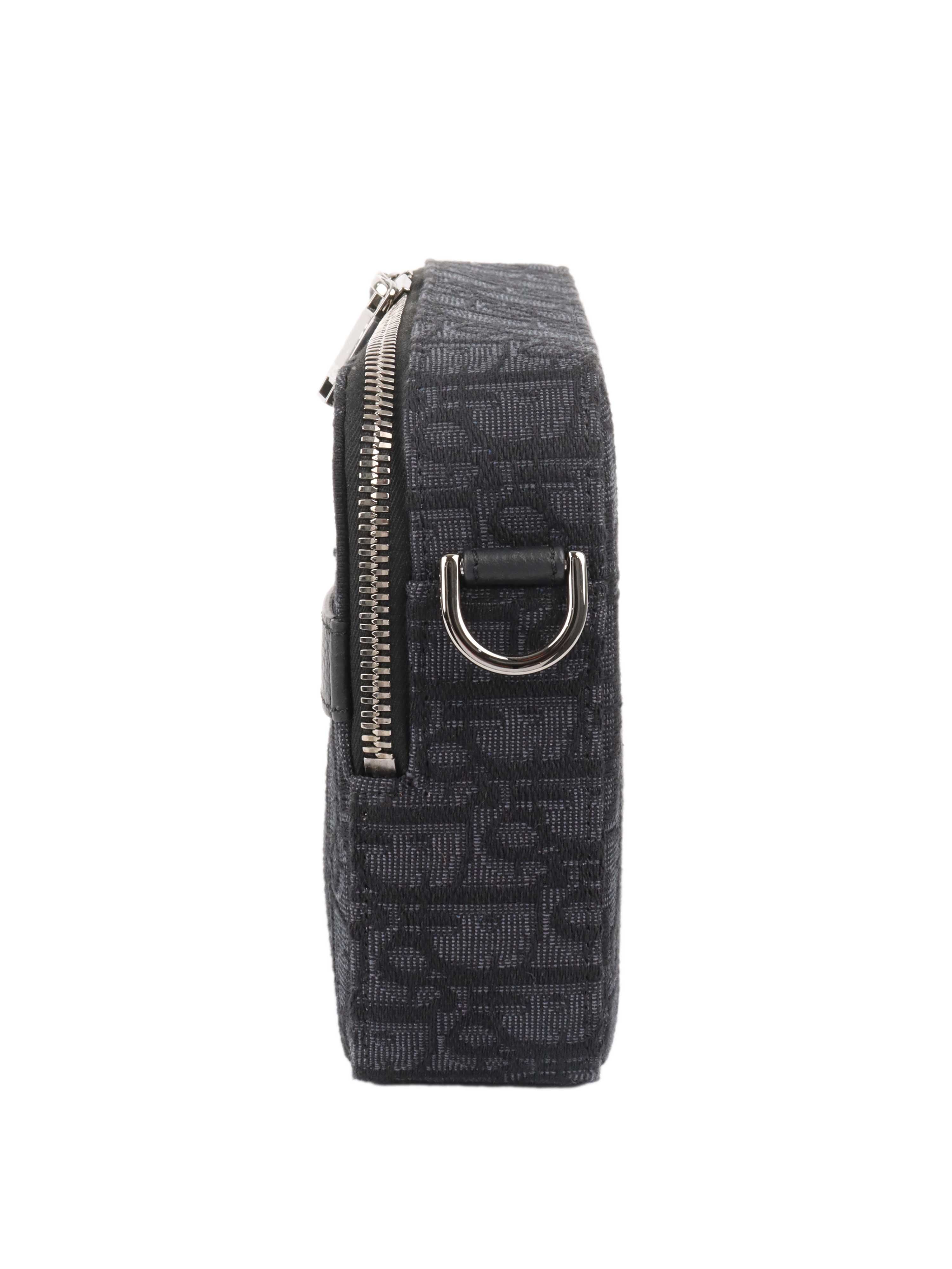 Dior Men's Black Safari Pouch Crossbody Bag - Luxury Designer Waist Pack for Travel, Gym & Everyday Use