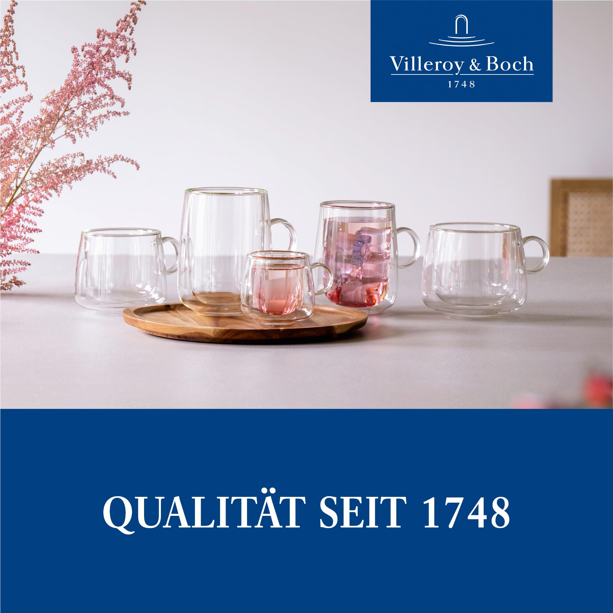 Villeroy & Boch Artesano Double-Walled Latte Macchiato Glass Set of 2 - 11.75 oz Borosilicate Glass for Hot & Cold Drinks - Dishwasher & Microwave Safe - Perfect for Coffee, Tea, Cocktails and Iced Beverages at Home or Cafe