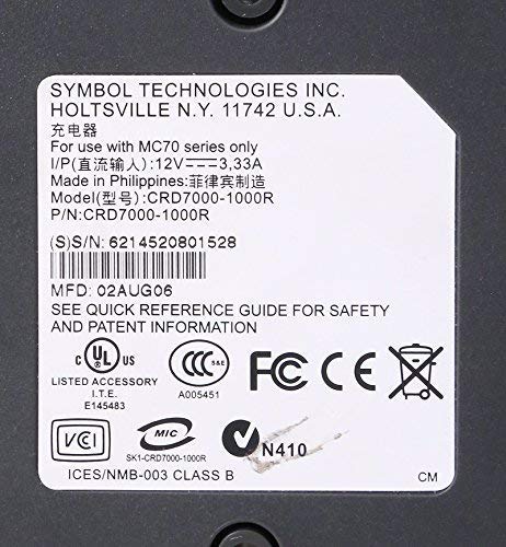 CRD7000-1000R Symbol MC70 Series Charging Cradle - Certified Refurbished | Fast Charging Station for MC70 Handheld Computers | Perfect for Warehouse, Retail & Inventory Management