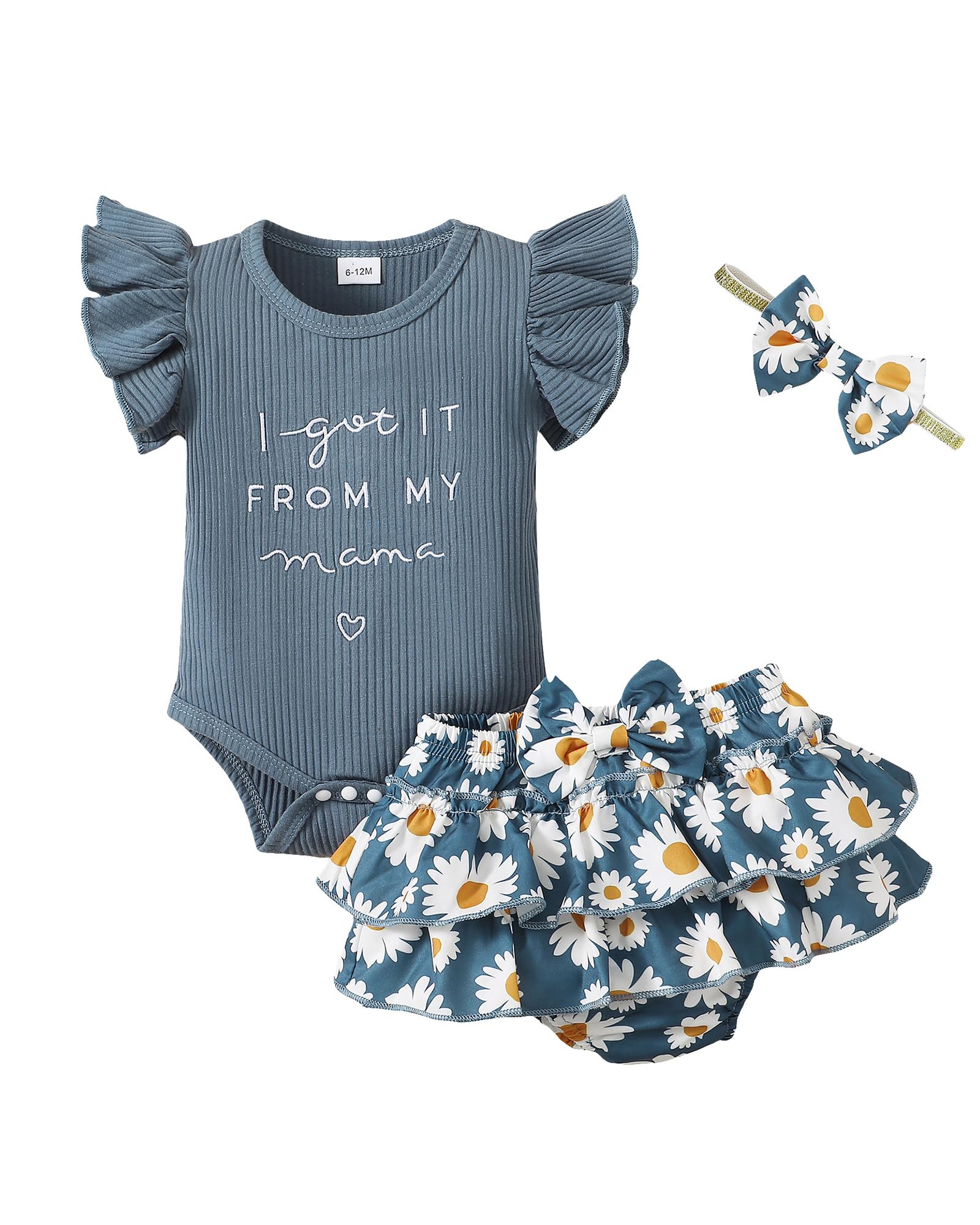 Mioglrie Newborn Baby Girl Outfits - Floral Romper & Shorts Set | Cute Summer Clothes for Infant Girls | Perfect for Playtime, Photos & Special Occasions