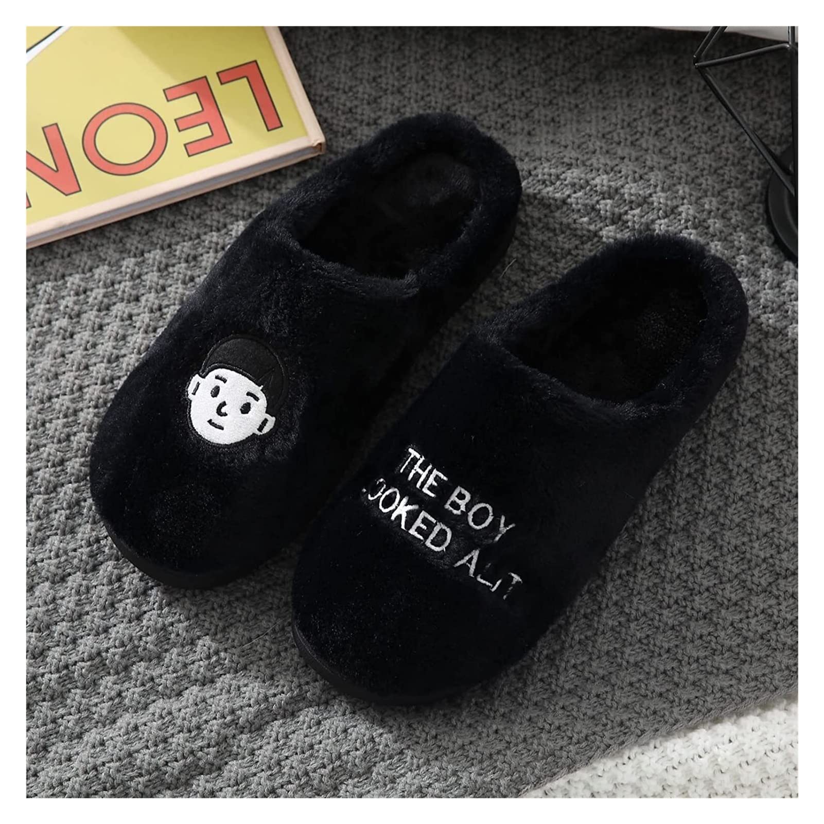 YIWANGO Cartoon Plush Slippers - Ultra Soft Warm Winter House Shoes for Men & Women, Cozy Animal Design with Cotton Lining, Perfect for Indoor Comfort, Lounge Wear, and Cold Weather Foot Warmth