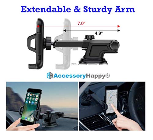 Universal Adjustable Multi-Angle Cell Phone Holder for Car Dashboard, Office Desk & Windshield - Compatible with iPhone 11, Galaxy & All Smartphones - Perfect for Driving, Video Calls & Hands-Free Use