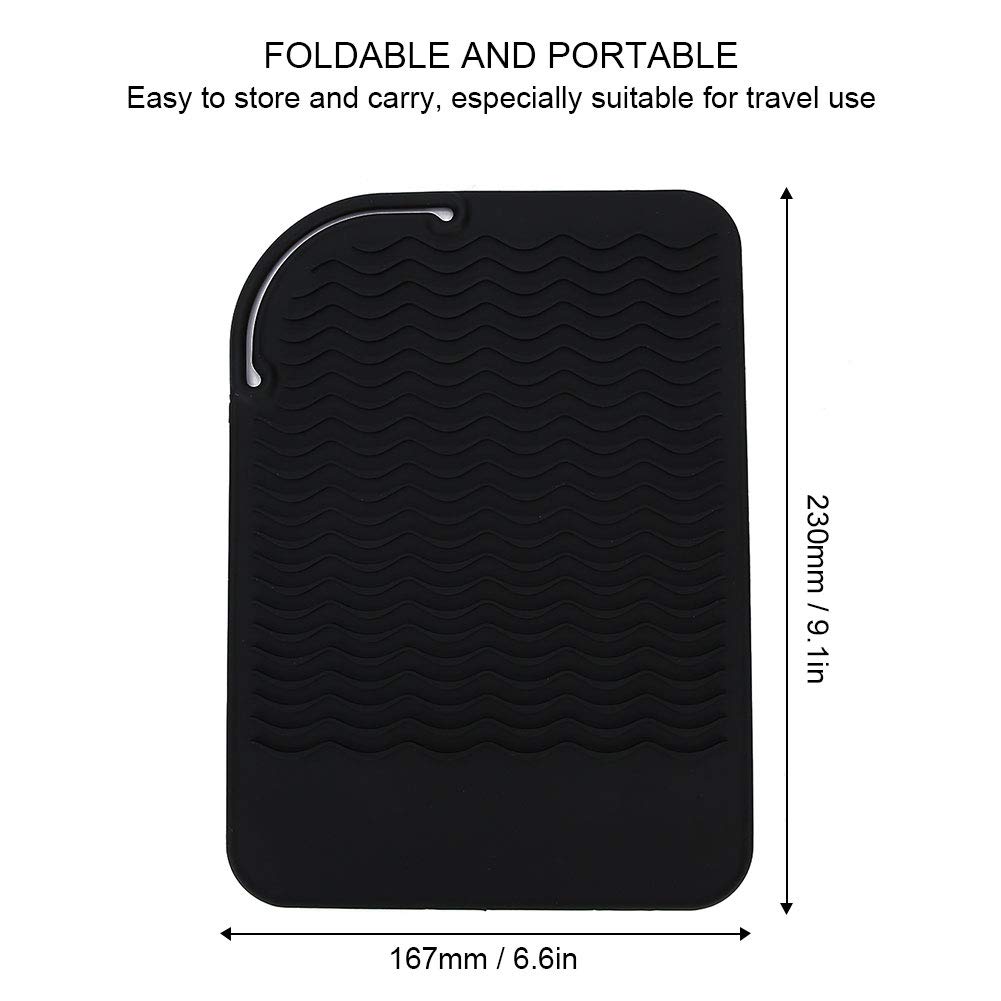 Heat Resistant Silicone Hair Straightener Cover - Non Slip Travel Wrap for Flat Iron & Curling Iron, Black | Perfect for Home, Salon & On-the-Go Styling