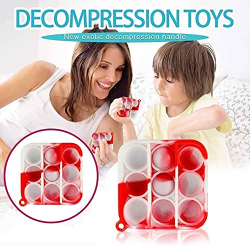 30 Pcs Tie Dye Squeeze Pop Bubble Fidget Sensory Toys - Stress Relief Keychain for Kids & Adults, Bulk Classroom Prizes, Anxiety Relief Sensory Toys for Home, Office, and Travel Use