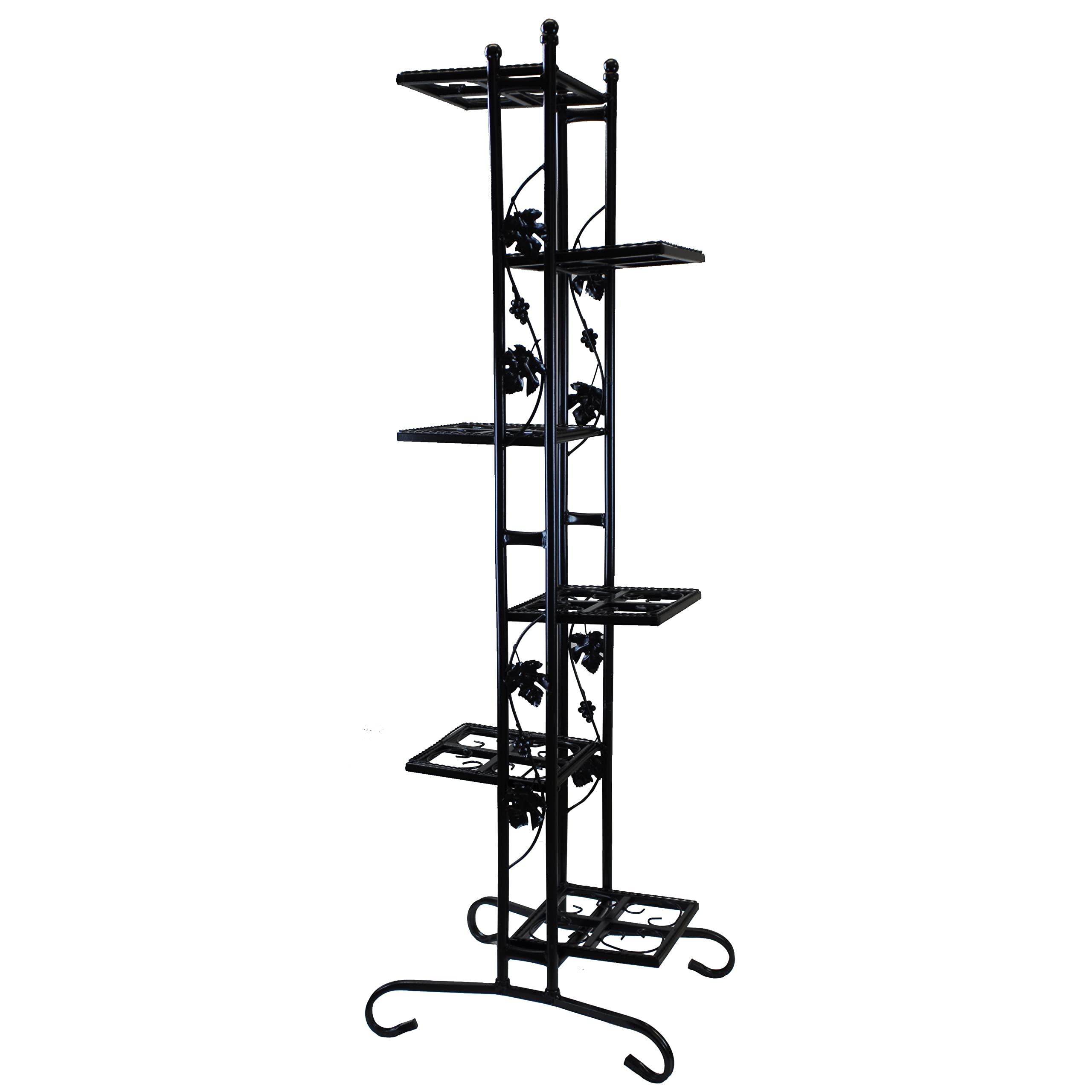 Oakland Living 6-Tier Black Metal Plant Stand for Indoor Outdoor Garden Decor - Perfect for Balcony, Patio, Living Room & Home Office Plants