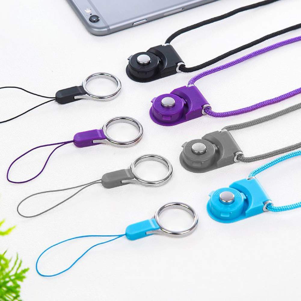 Universal Detachable Phone Lanyard Strap - Grey Neck & Finger Hanging Rope for iPhone & Smartphones | Perfect for Work, Travel & Hands-Free Use