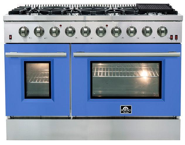 Forno Galiano Professional 48-Inch 6.58 cu. ft. Stainless Steel Gas Range with 4 Burner Stove & Gas Oven - Perfect for Home Kitchens & Commercial Use (Model FFSGS6244 48)