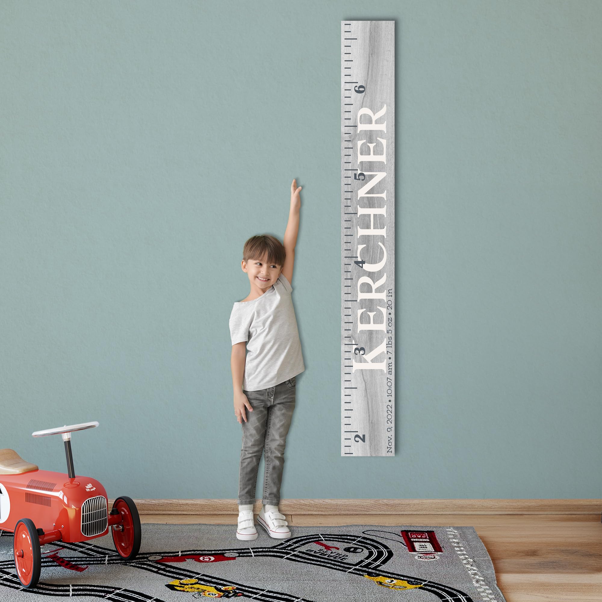 Back40Life Wooden Kids Growth Height Chart Ruler - Hand-Painted Nursery Decor for Boys & Girls | Track Child's Development with The Kerchner Design | Perfect for Bedrooms, Playrooms & Baby Showers