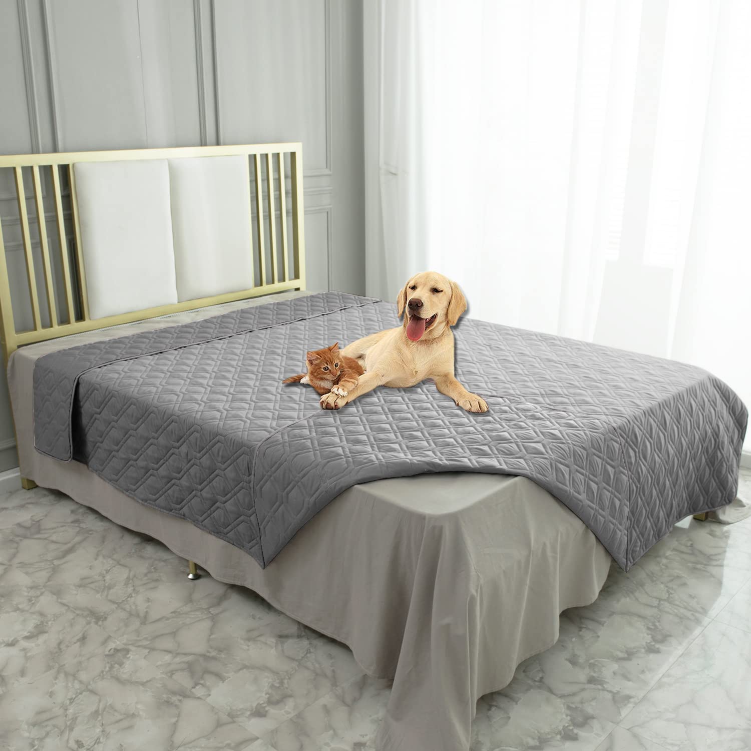 Ameritex Waterproof Reversible Dog Bed Cover - Soft Pet Blanket for Furniture, Couch, Sofa - Perfect for Indoor & Outdoor Use, Travel, and Pet Protection