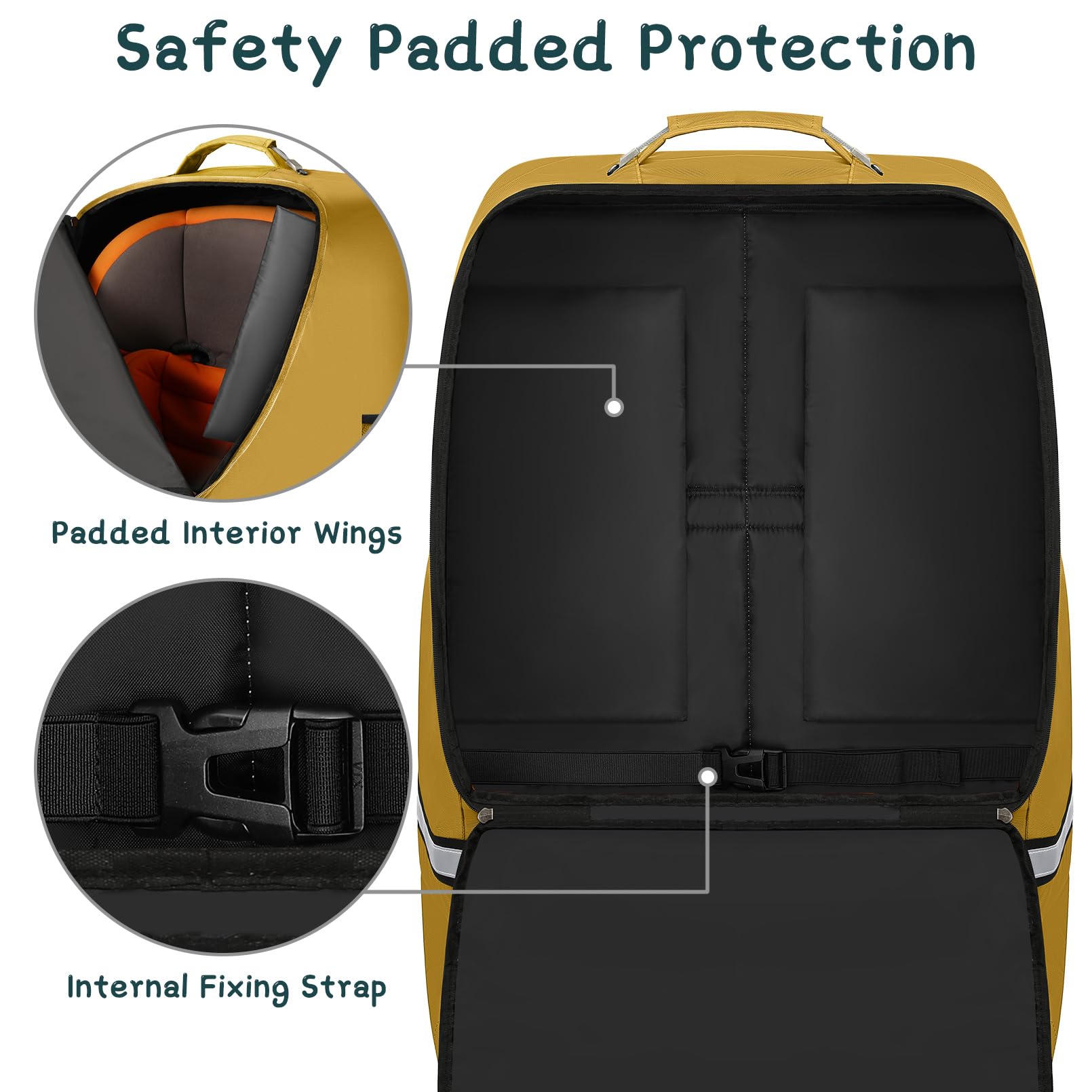 SINVICKO Large Car Seat Travel Backpack - Durable Car Seat Carrier Bag for Airplane, Gate Check & Infant Seat Protection | Perfect for Air Travel, Road Trips & Storage