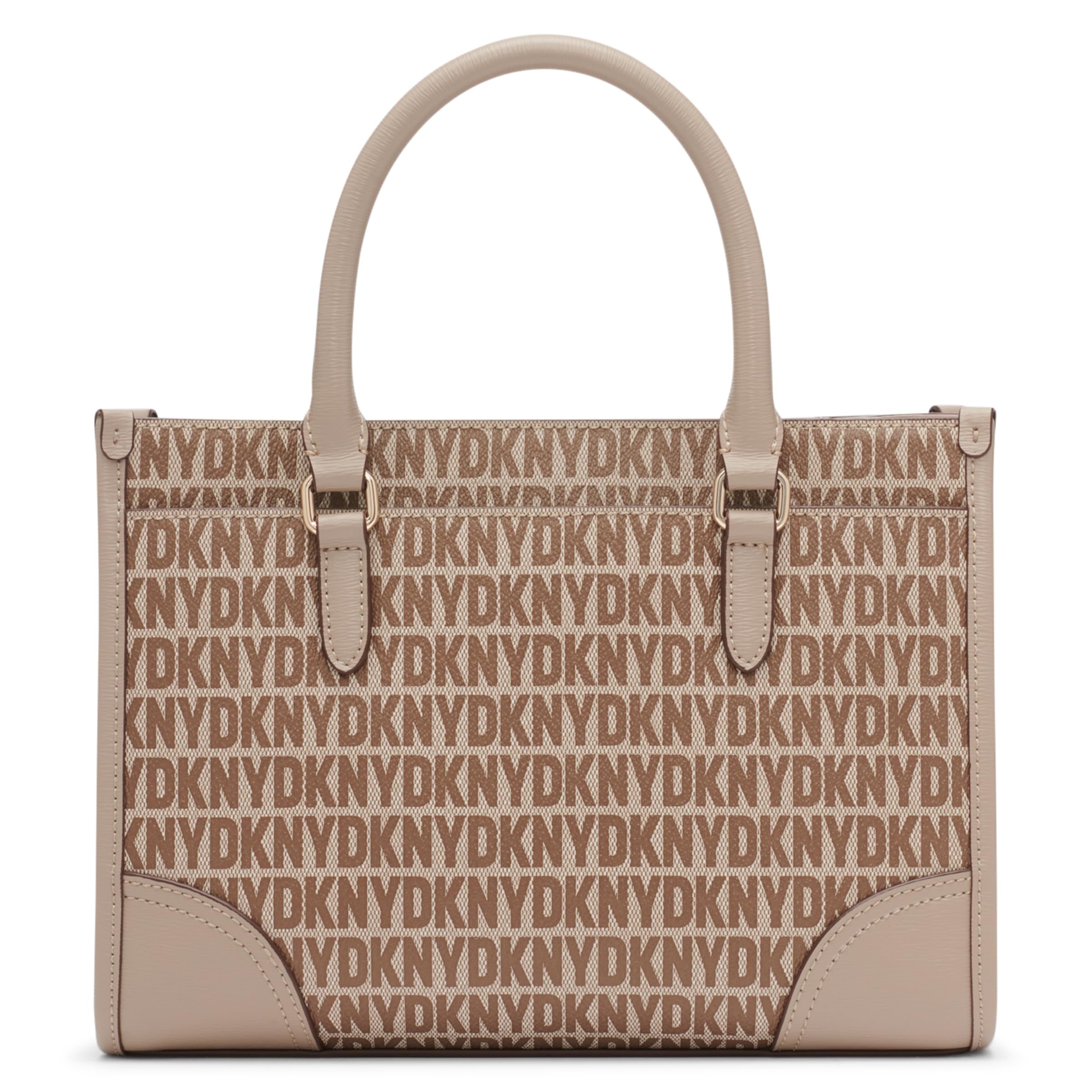 DKNY Women's Perri Box Satchel Handbag - Stylish Leather Crossbody Purse for Work, Travel & Everyday Use | Fashionable Shoulder Bag with Gold-Tone Hardware