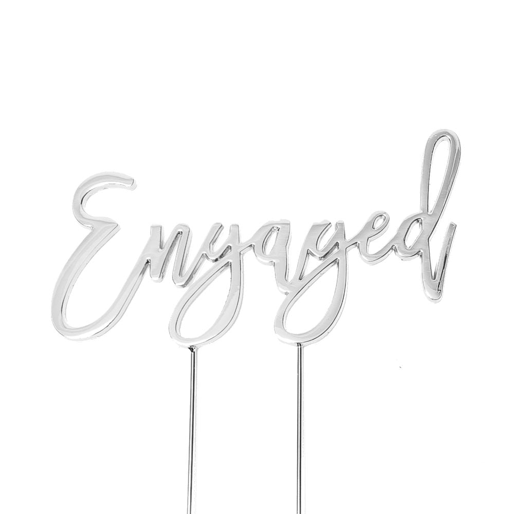 Personalized Engaged Cake Topper - Elegant Wedding Cake Decor for Engagement Parties & Bridal Showers