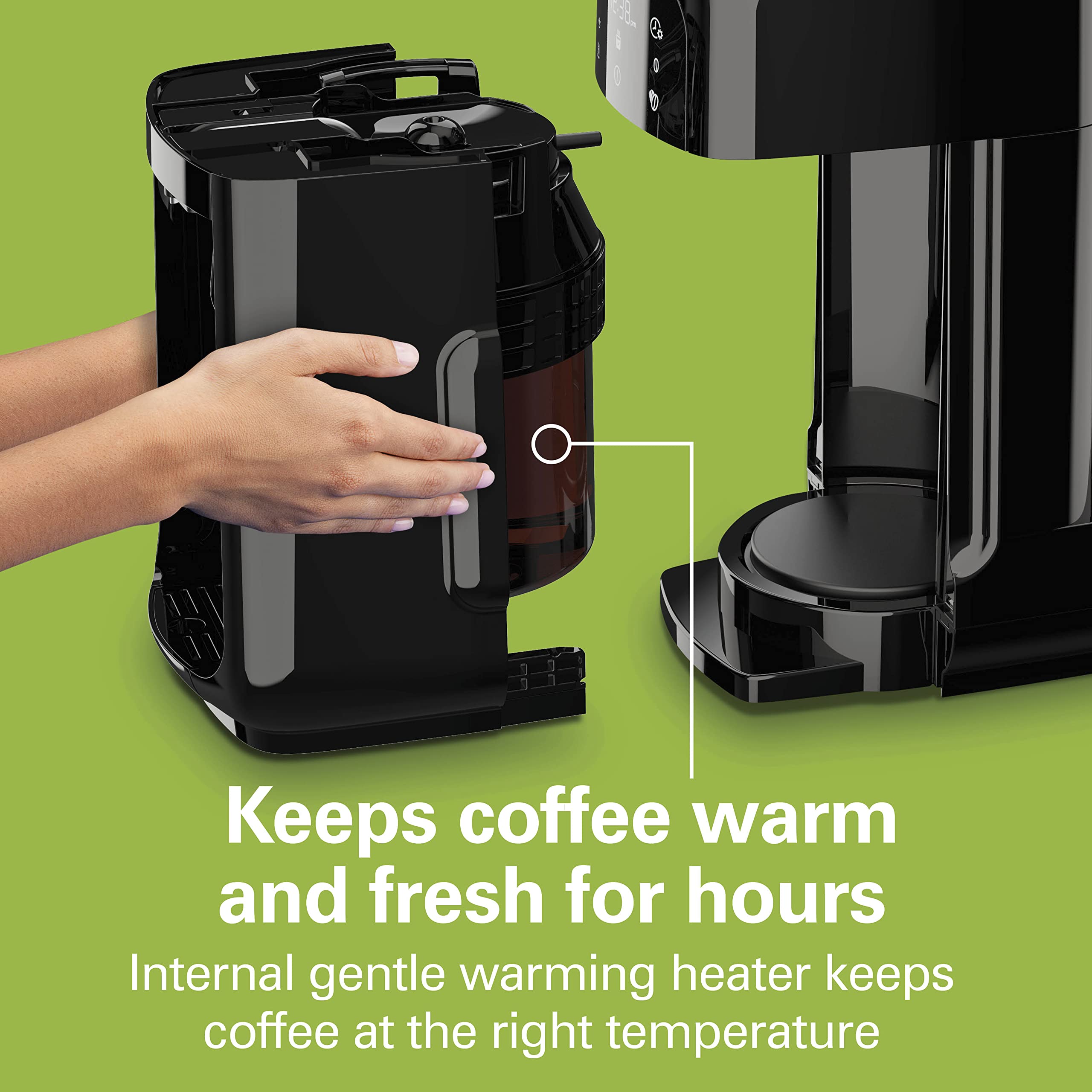 Hamilton Beach 12-Cup Programmable Drip Coffee Maker with One-Touch Brewing - Removable Water Tank & Glass Carafe - Perfect for Home, Office, or Restaurant Use (Model 47600, Black)