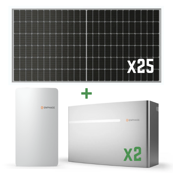 10.0 kW Solar Panel Kit with Enphase Microinverters & 20 kWh Encharge Lithium Battery - Complete Home Solar Power System for Off-Grid Living & Emergency Backup