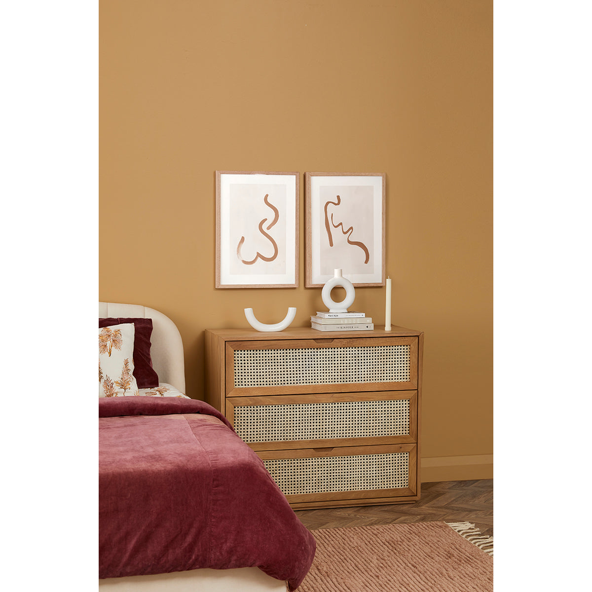 Abstract Figure Caramel 2 Print Wall Art - Modern Canvas Painting for Living Room, Bedroom & Office Decor