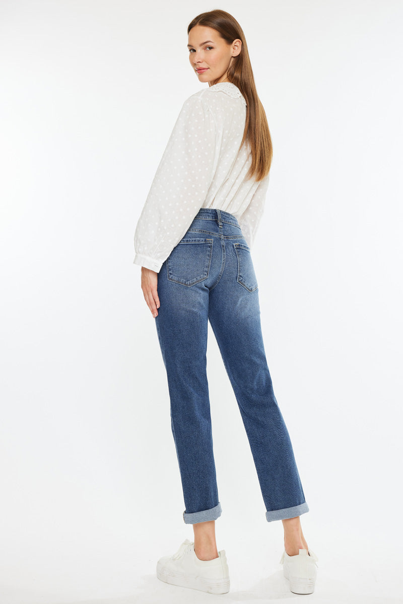 Pamela Essentials Mid Rise Slim Straight Jeans for Women - Comfortable Stretch Denim Pants for Everyday Wear, Office & Casual Outings