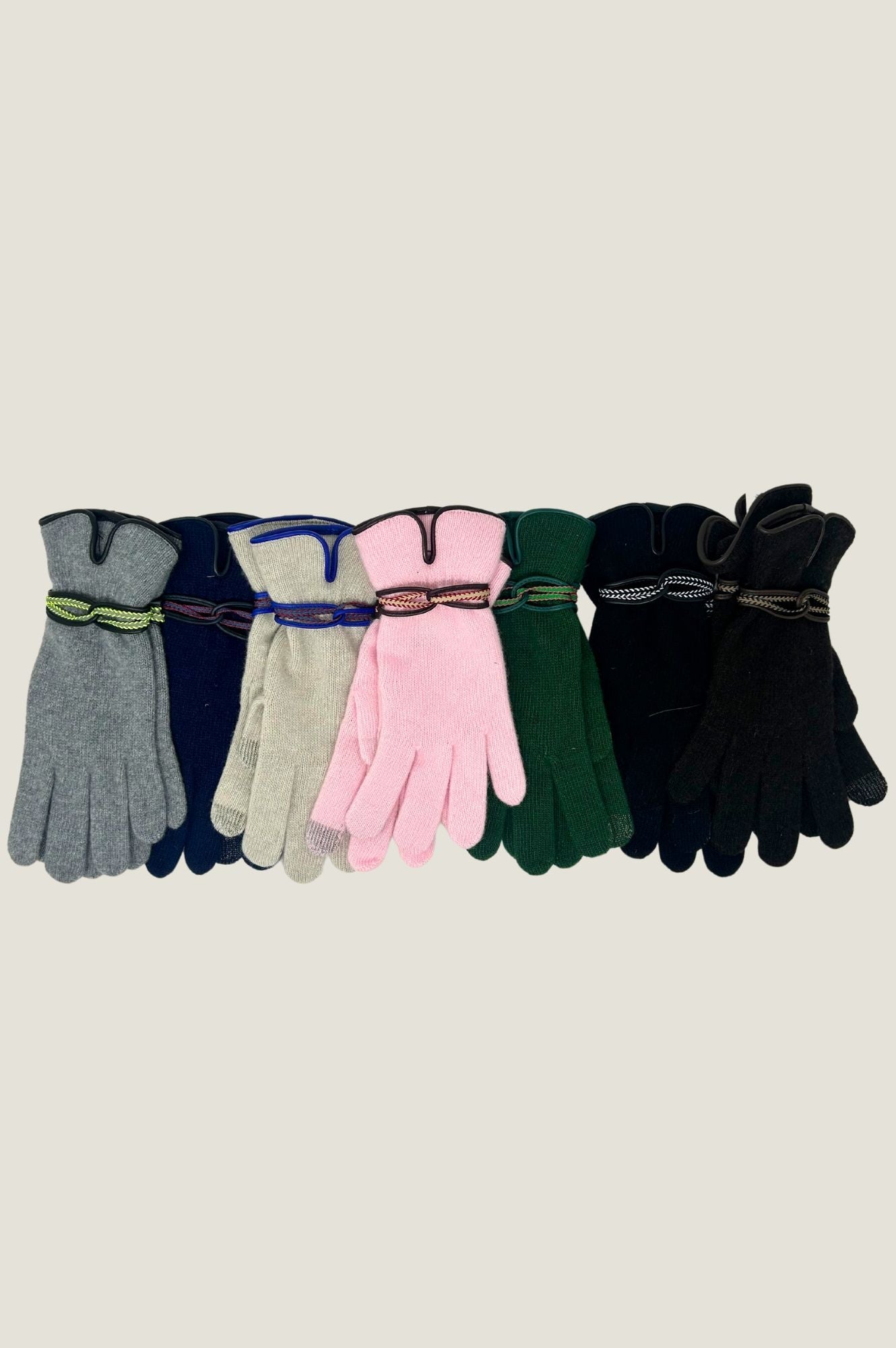 Touchscreen Wool & Cashmere Blend Gloves for Men & Women - Soft Winter Warm Gloves with Smartphone Compatibility in Grey & Lime Colors | Perfect for Outdoor Activities, Skiing, and Daily Commute