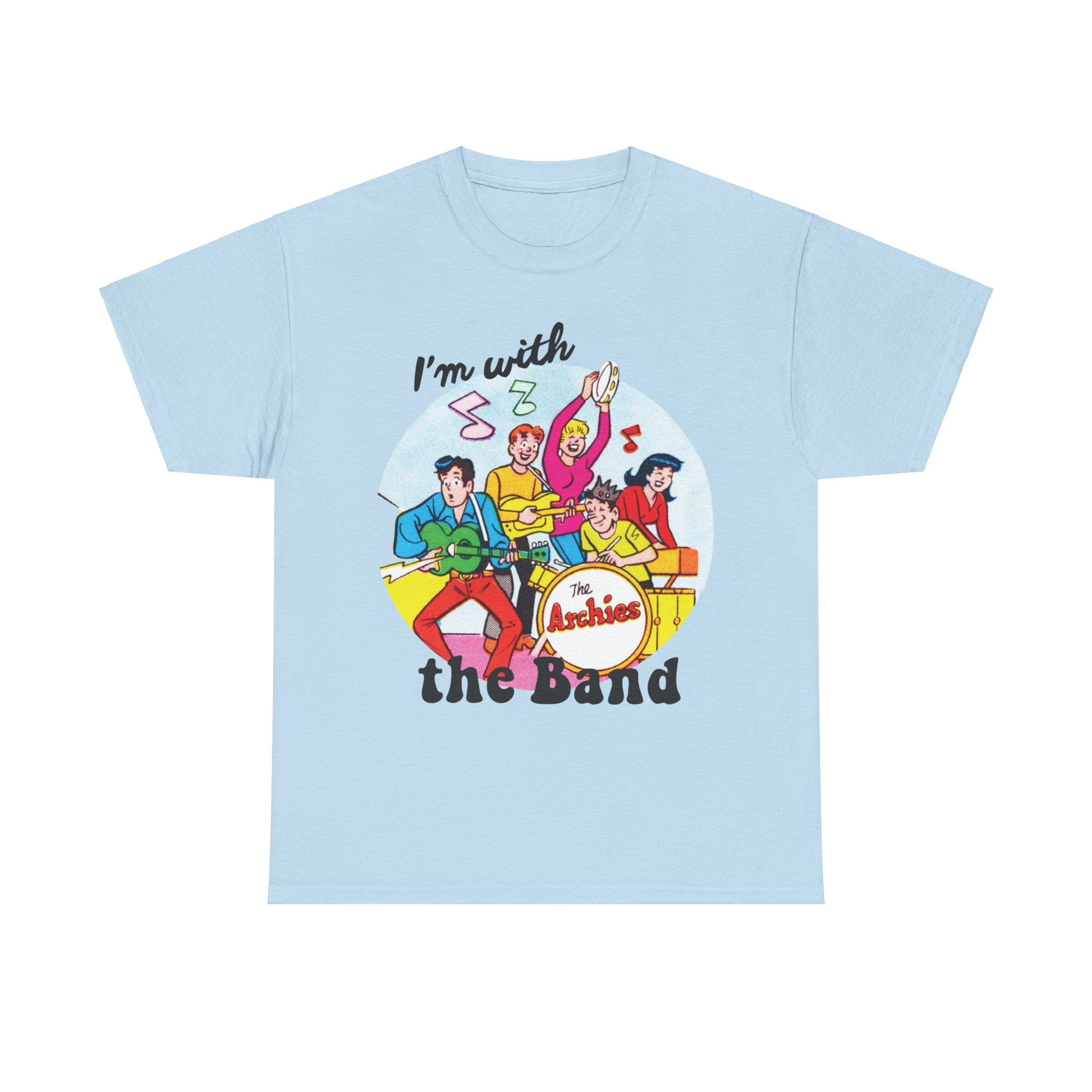 The Archies 'I'm With The Band' Graphic T-Shirt - Unisex Heavy Cotton Tee Featuring Archie Comics Characters | Perfect for Concerts, Comic Con & Retro Fashion