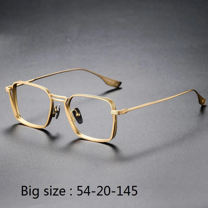 Aimee Unisex Full Rim Square Double Bridge Titanium Eyeglasses 4125 - Lightweight Durable Frame for Reading, Work & Fashion - Perfect for Office, School & Everyday Wear