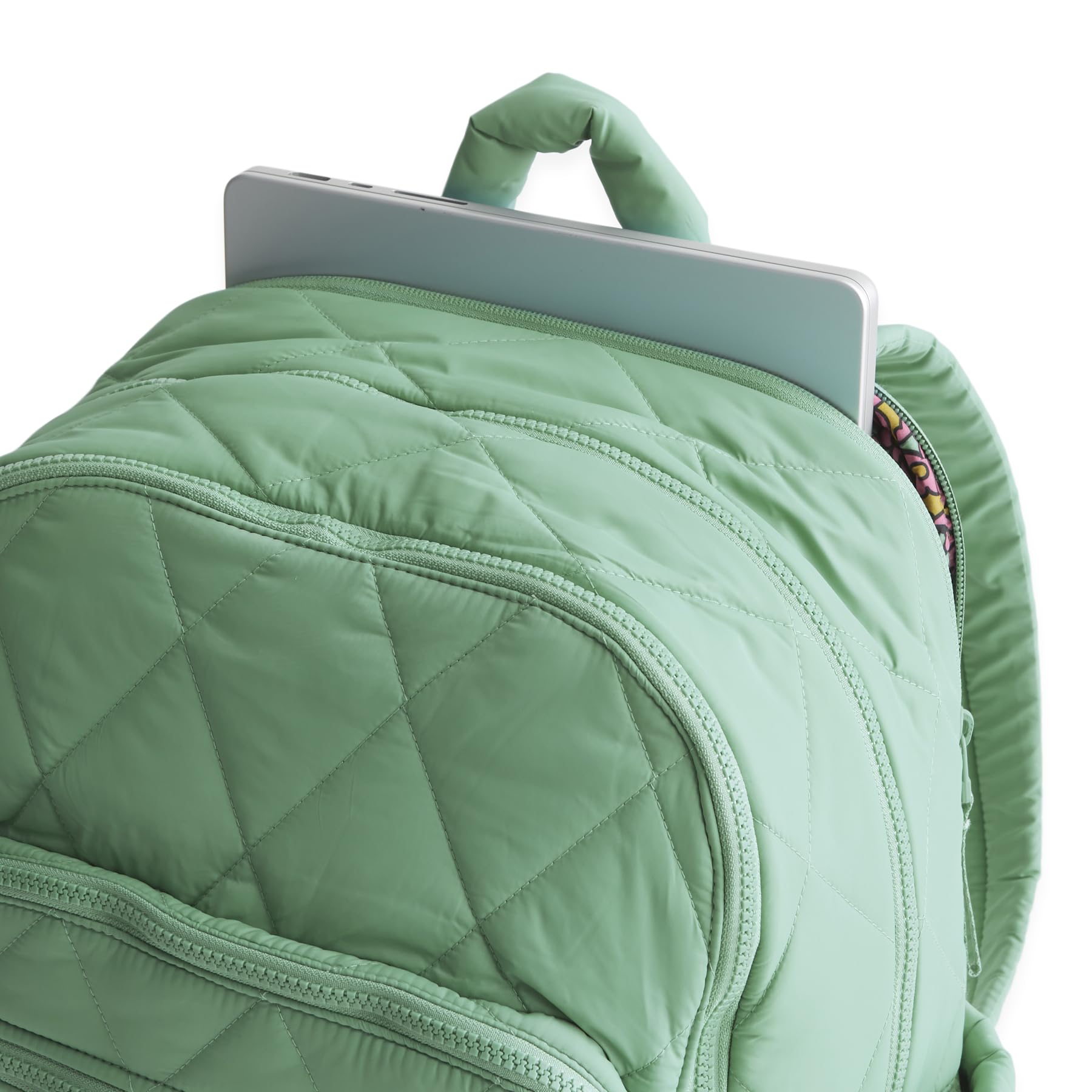 Vera Bradley Featherweight Large Bancroft Backpack - Lightweight Durable Travel Backpack for Women & Girls, Beryl Green - Perfect for School, Work, Travel & Outdoor Adventures