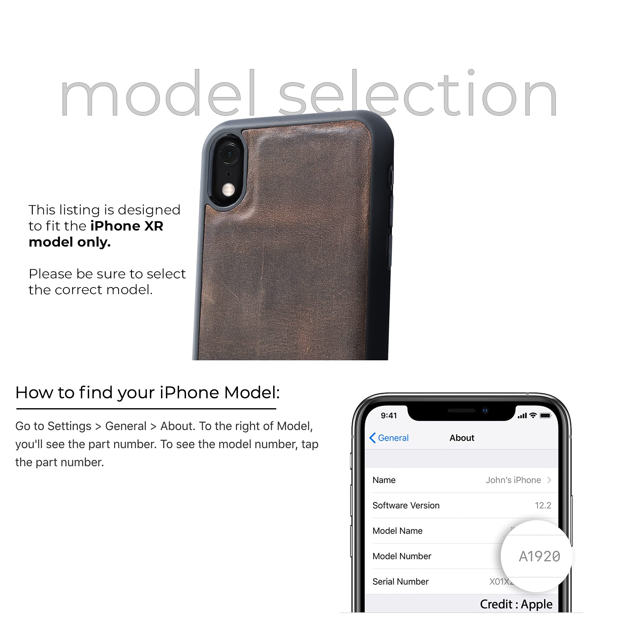 Premium PEGAI Personalized 100% Genuine Leather Wallet Case for iPhone XR - Magnetic Card Holder with Built-in Screen Protector | Handmade Protective Phone Cover | Perfect for Business, Travel & Everyday Use | McLean Chestnut Design