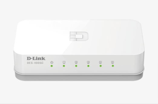 D-Link DES-1005C 5-Port 10/100 Mbps Fast Ethernet Unmanaged Desktop Network Switch - Ideal for Home Office, Small Business & Gaming Setup