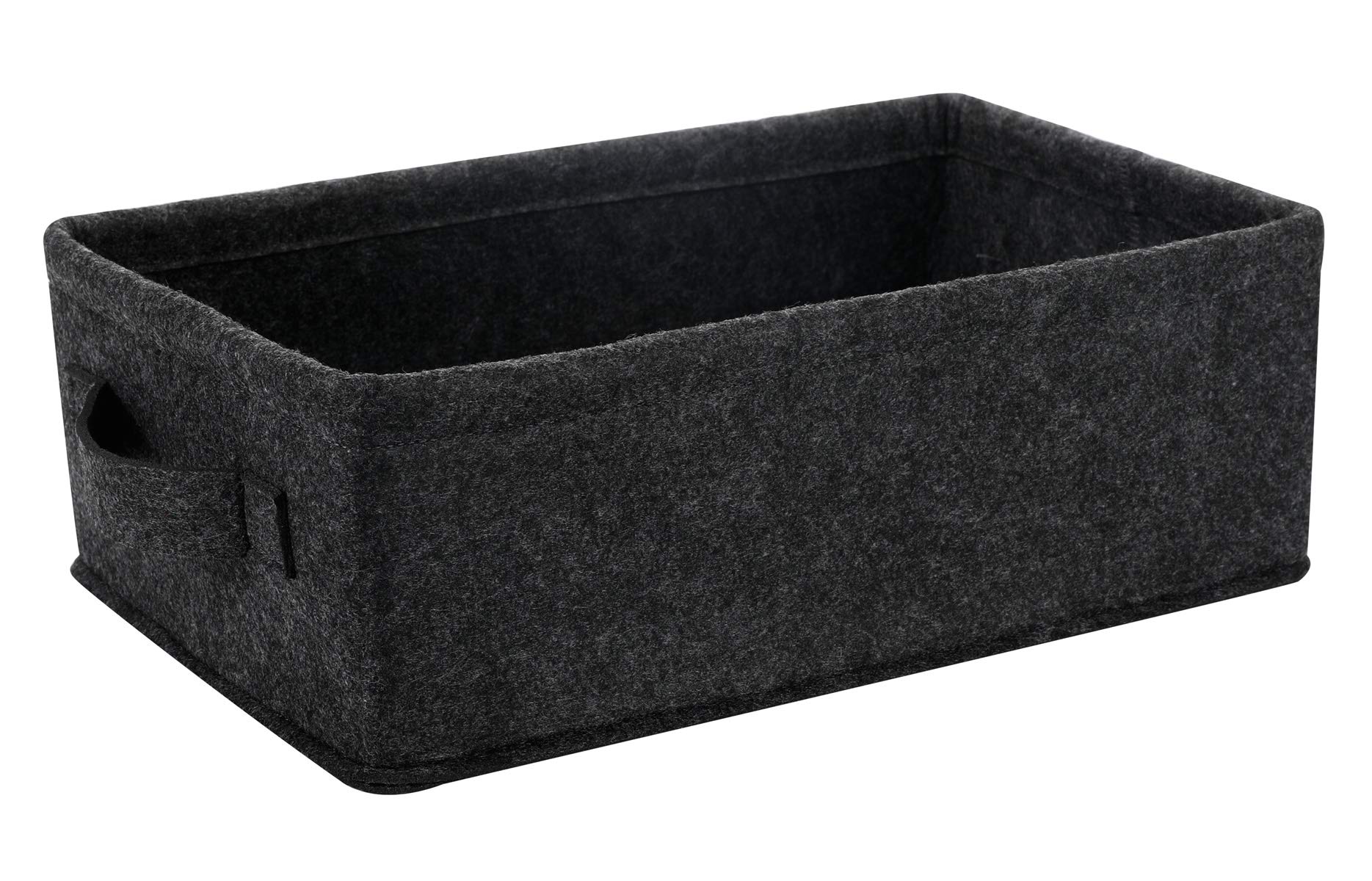 Long Gray Storage Baskets - Narrow Organizer Bins for Small Toys, Keys, Makeup & Hair Accessories | Home Decor & Drawer Storage Solutions for Bedroom, Bathroom & Office Organization