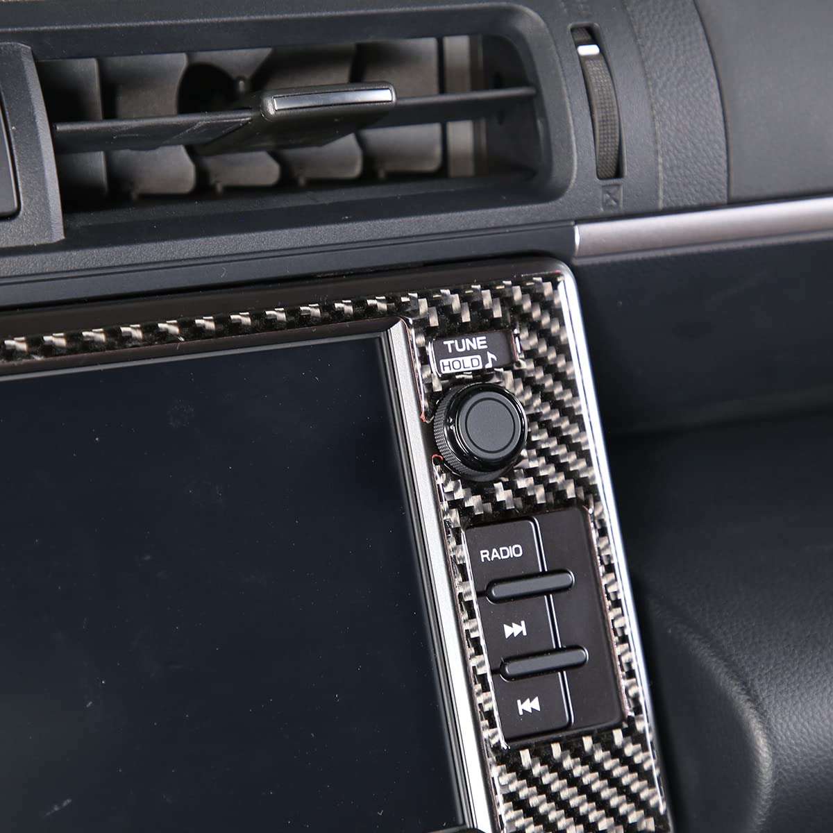 **2022 Subaru BRZ Real Carbon Fiber Soft Trim Accessories - GPS Navigation Screen Decorative Frame Panel Sticker (Carbon Fiber Black) | Interior Upgrade & Stylish Dash Protection**    *(Use Case: Enhance your Subaru BRZ's interior with this premium carbon fiber frame sticker, protecting your navigation screen while adding a sleek, sporty look.)*