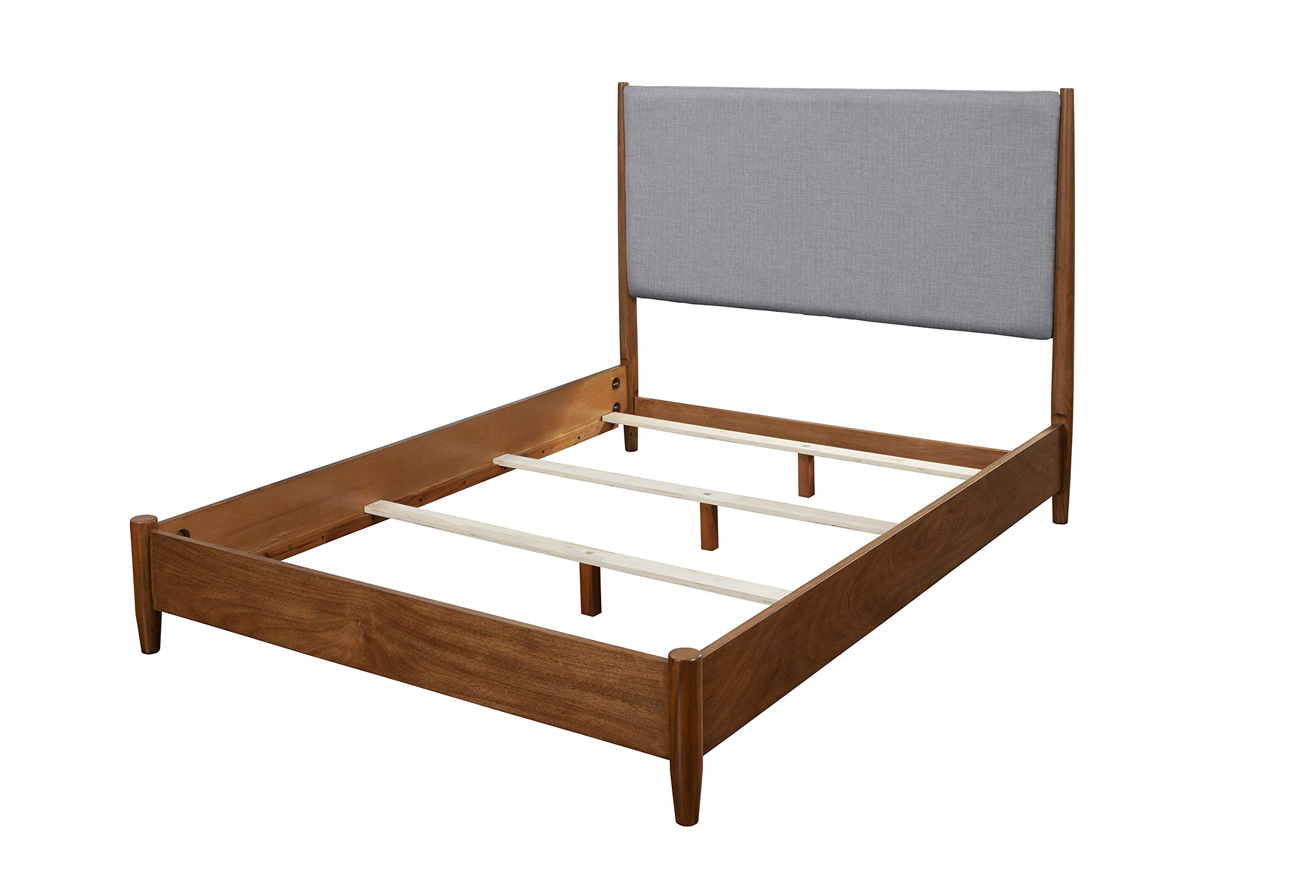 Alpine Flynn Platform Bed Frame - California King Size - Modern Grey Wooden Bed Base - Perfect for Master Bedrooms & Guest Rooms