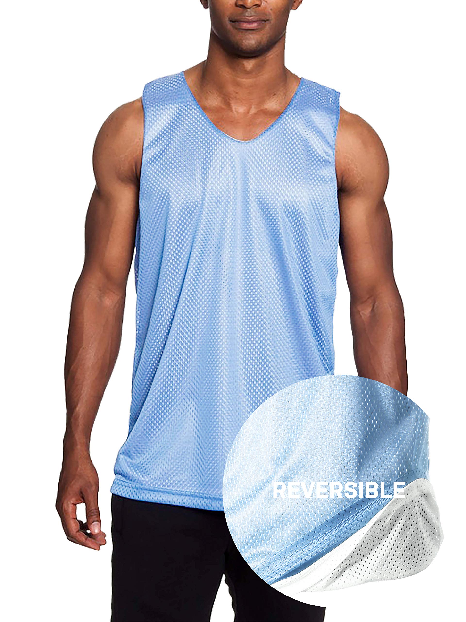Men's Reversible Basketball Jersey - Premium Moisture-Wicking Mesh Tank Top for Sports & Streetwear - Gym, Pickup Games & Casual Wear