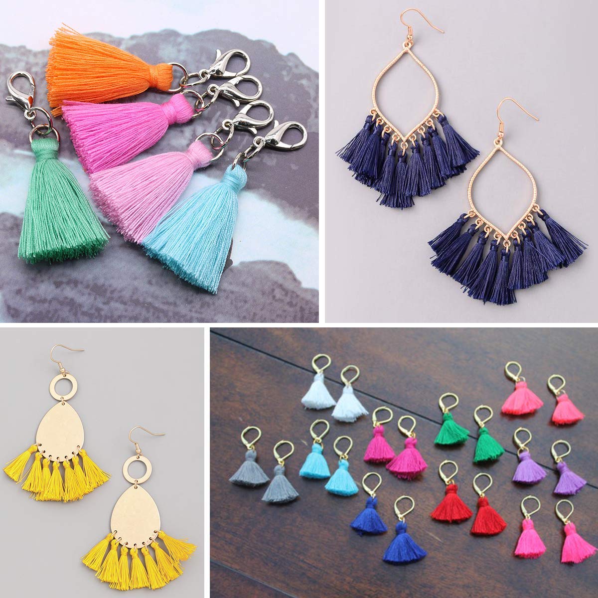 Wholesale Mini Tassel Charms - 100PCS Tiny Short Cotton Thread Tassels for DIY Jewelry Making, Craft Projects, Scrapbooking, Keychains & Home Decor Accessories