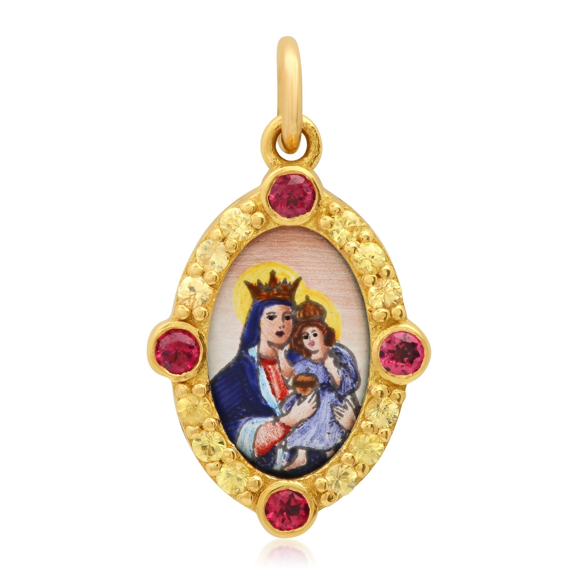 Mini Our Lady of Carmel Pendant Necklace - Religious Catholic Jewelry Gift for Women - Perfect for Baptism, First Communion & Daily Devotion