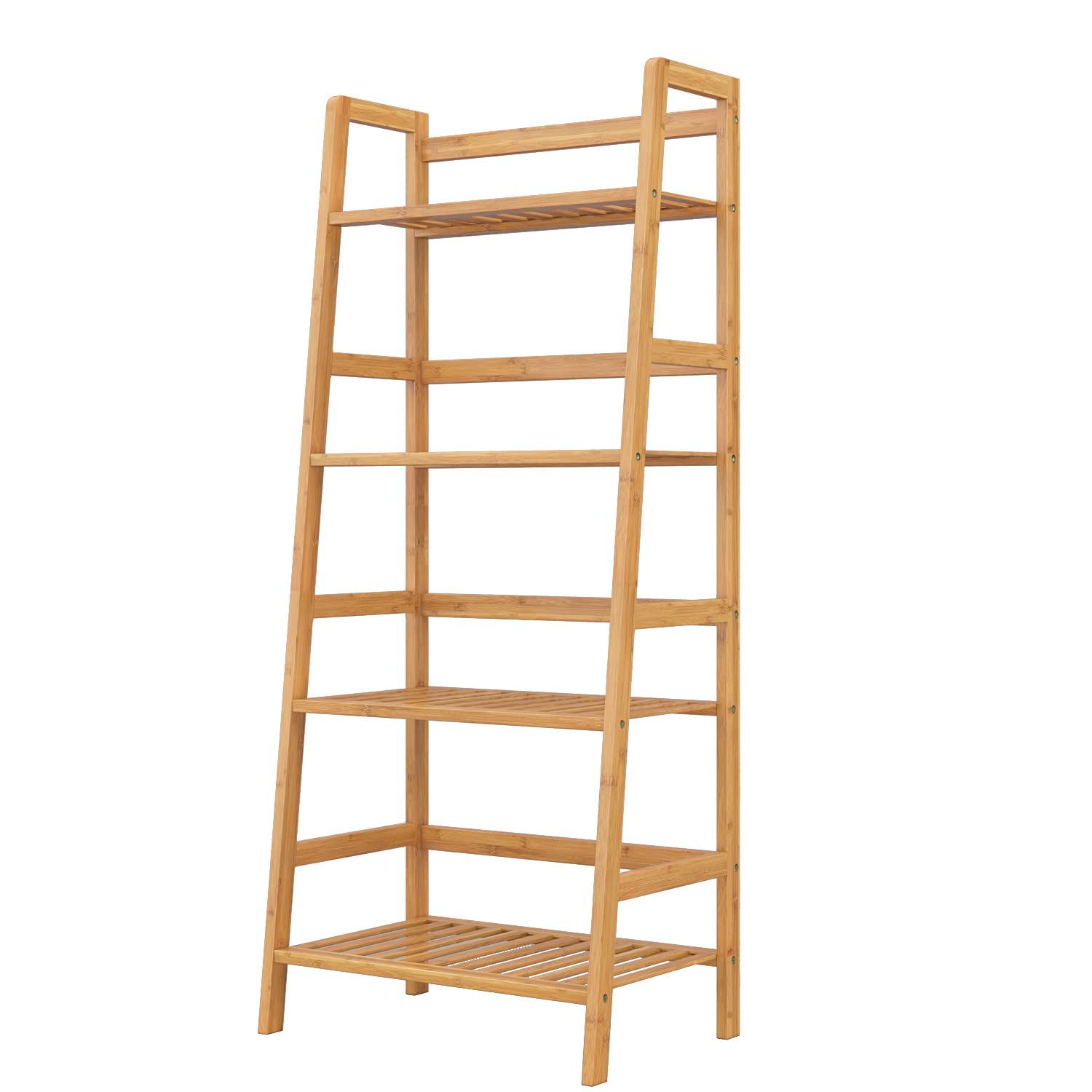 4-Tier Bamboo Bookcase - Multifunctional Bathroom Ladder Shelf, Plant Stand & Storage Organizer | Natural Wood Display Shelf for Books, Plants & Home Decor | Perfect for Living Room, Bedroom & Bathroom Organization
