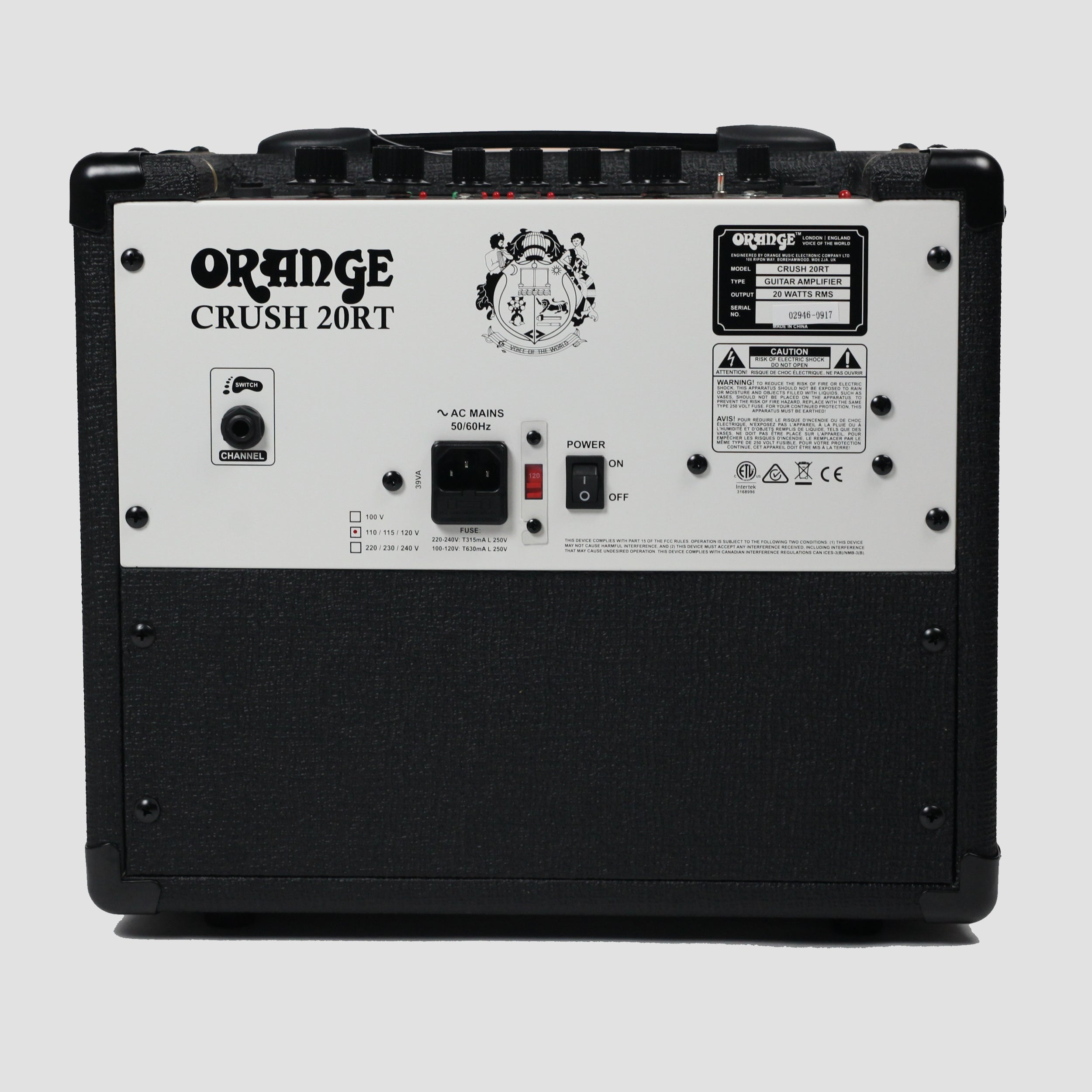 Orange Crush 20 RT Combo Black - 20W Electric Guitar Amplifier with 8