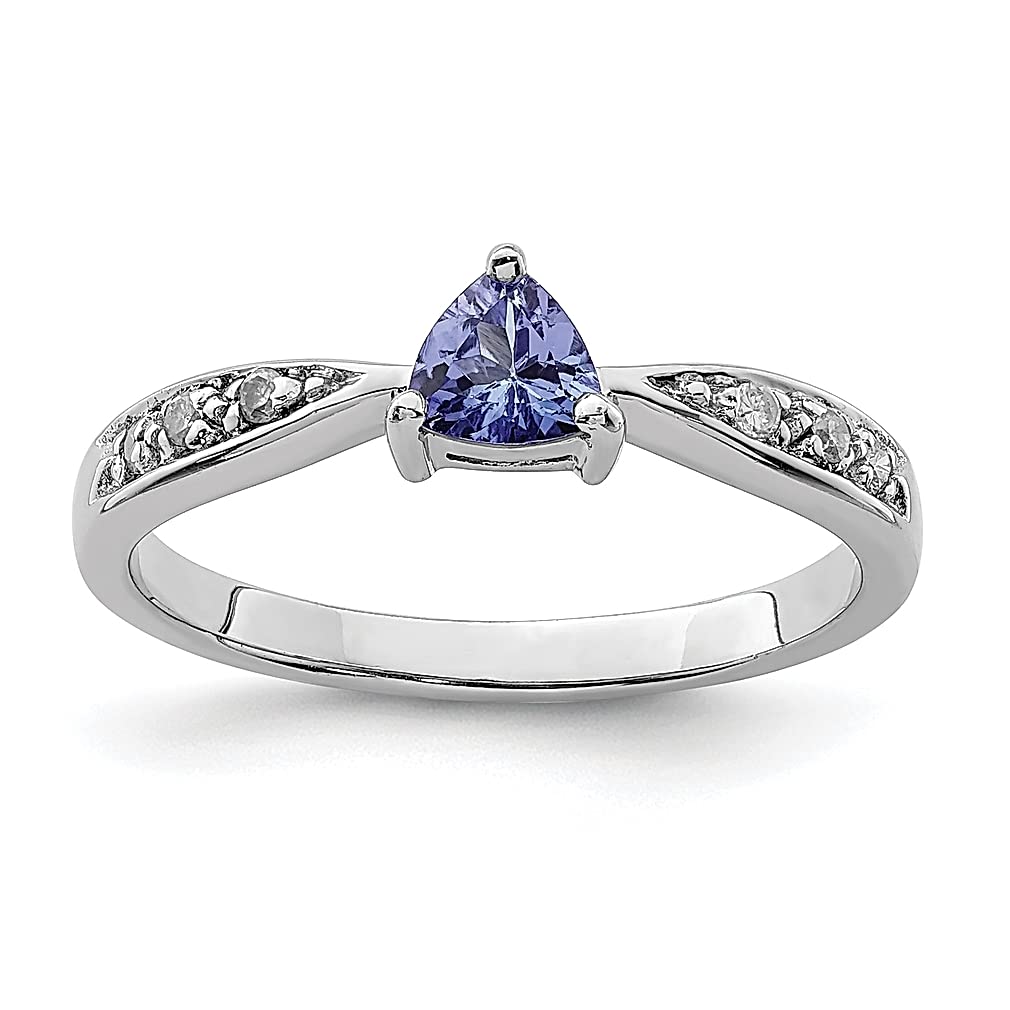925 Silver Tanzanite Diamond Ring for Women - Elegant Gift for Her